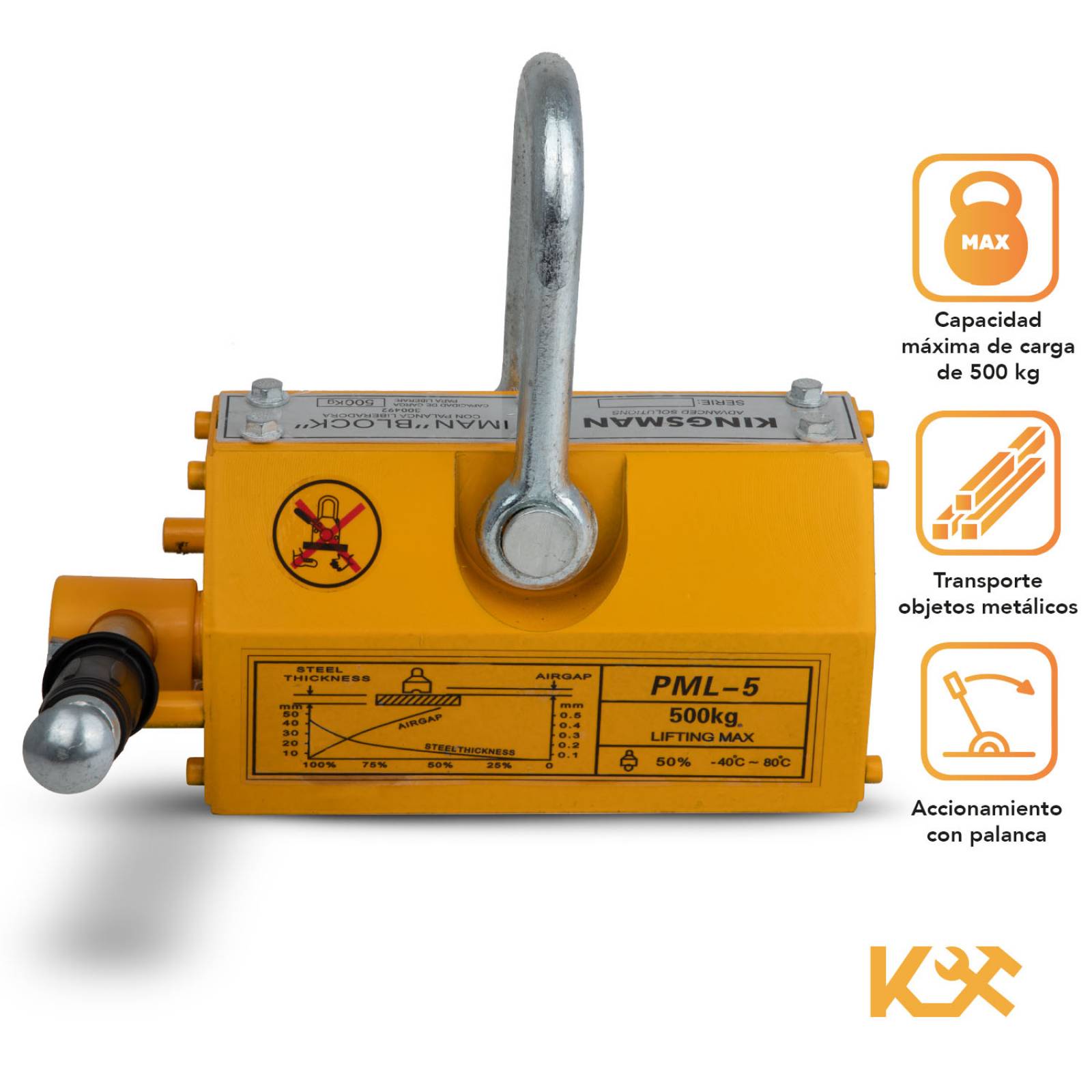 Elevador Magnetico Carga 500kg Levantador Iman Industrial 