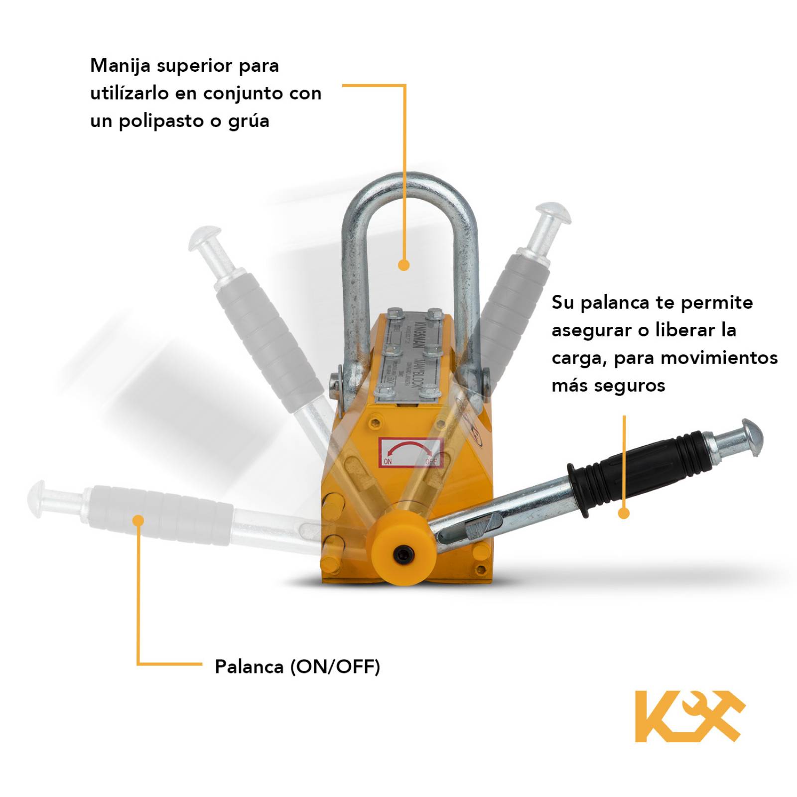 Elevador Magnetico Carga 500kg Levantador Iman Industrial 