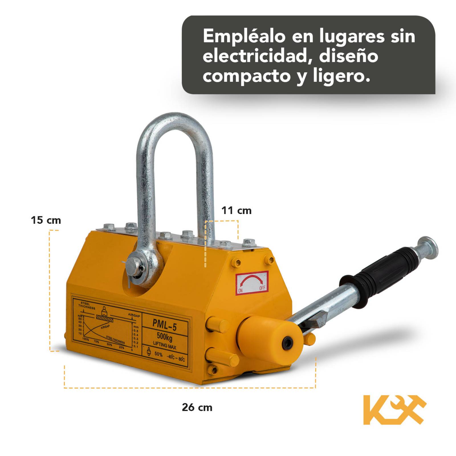 Elevador Magnetico Carga 500kg Levantador Iman Industrial 