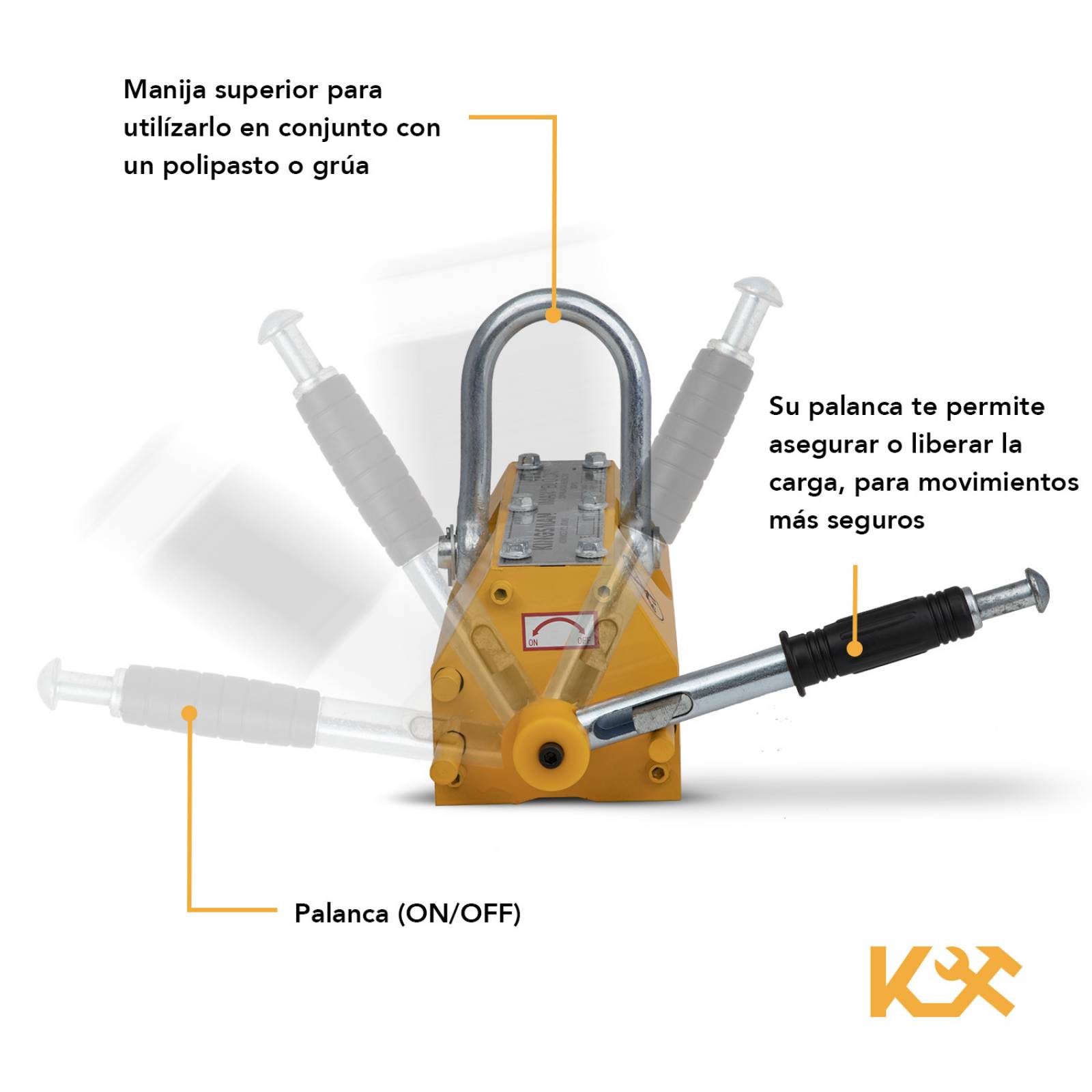 Iman Magnetico Levantador Carga 1 Tonelada Industrial 