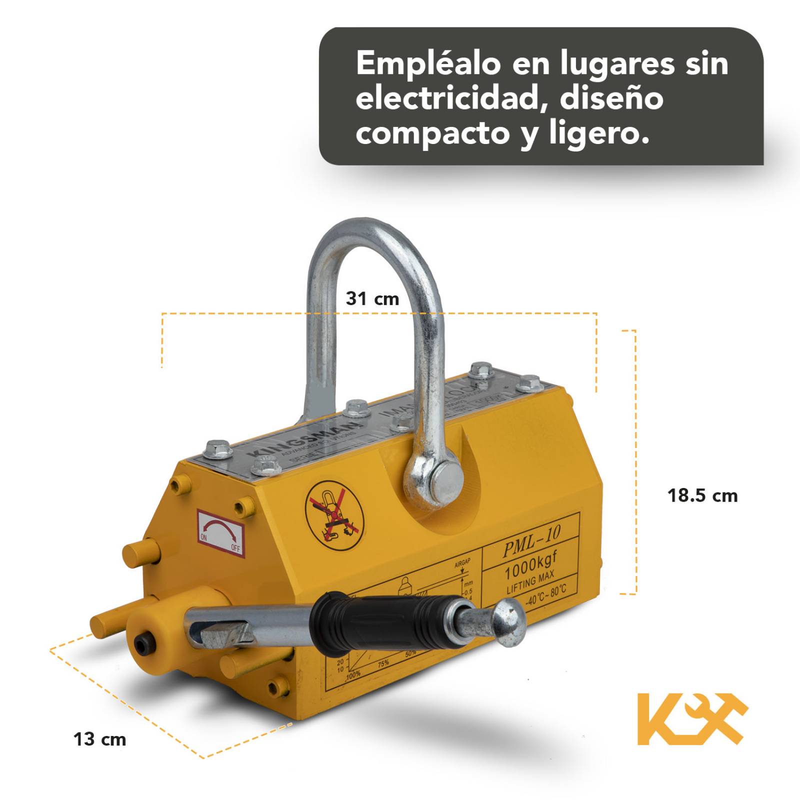 Iman Magnetico Levantador Carga 1 Tonelada Industrial 