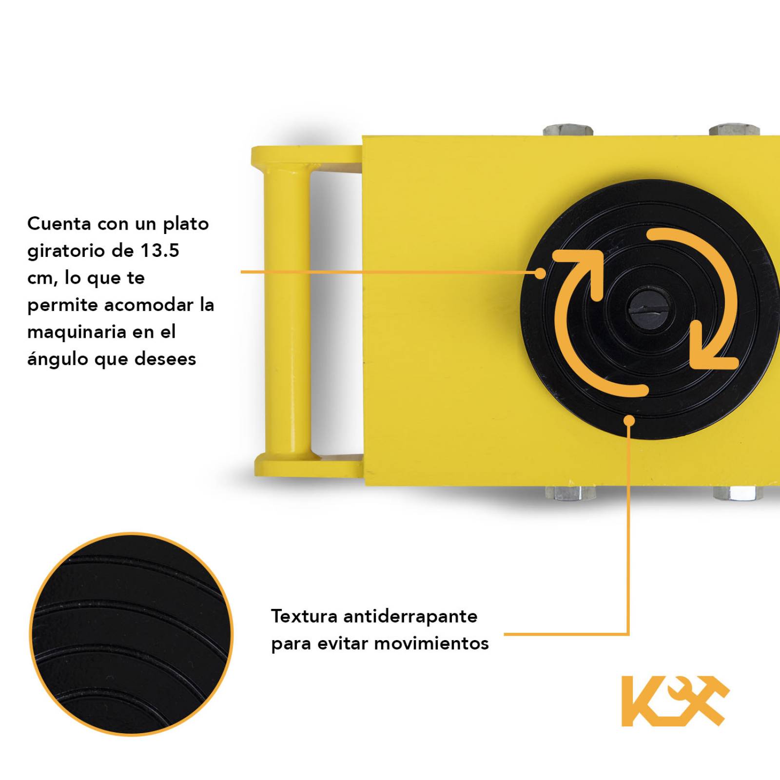 Patin de Carga Tortuga 12 Toneladas con 8 Ruedas CRA-12 Kingsman 
