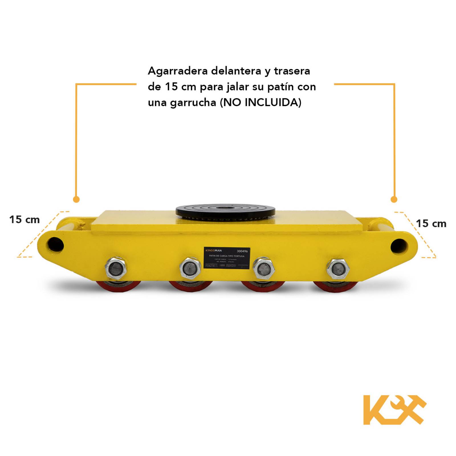 Patin de Carga Tortuga 12 Toneladas con 8 Ruedas CRA-12 Kingsman 