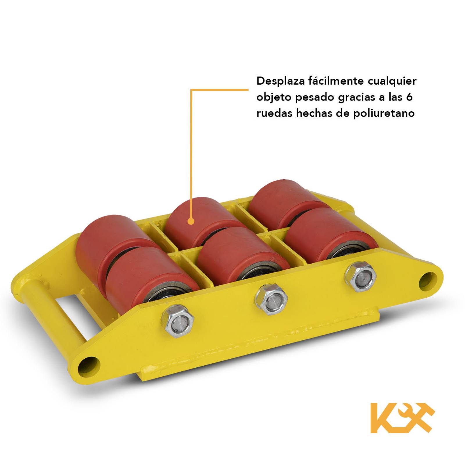 Patin de Carga Tortuga 4 a 8 Tons con 6 Ruedas CRA-8 Kingsman 