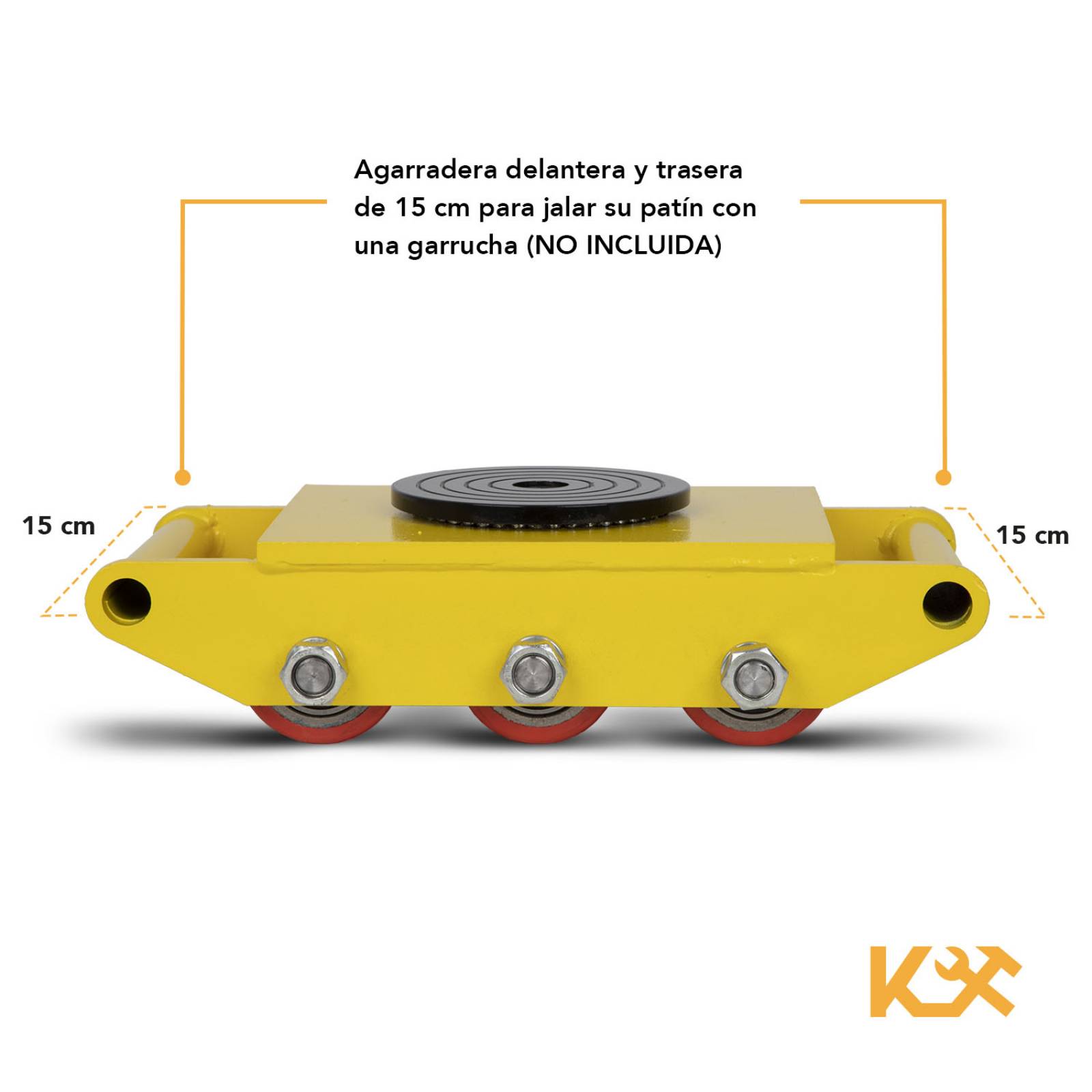 Patin de Carga Tortuga 4 a 8 Tons con 6 Ruedas CRA-8 Kingsman 