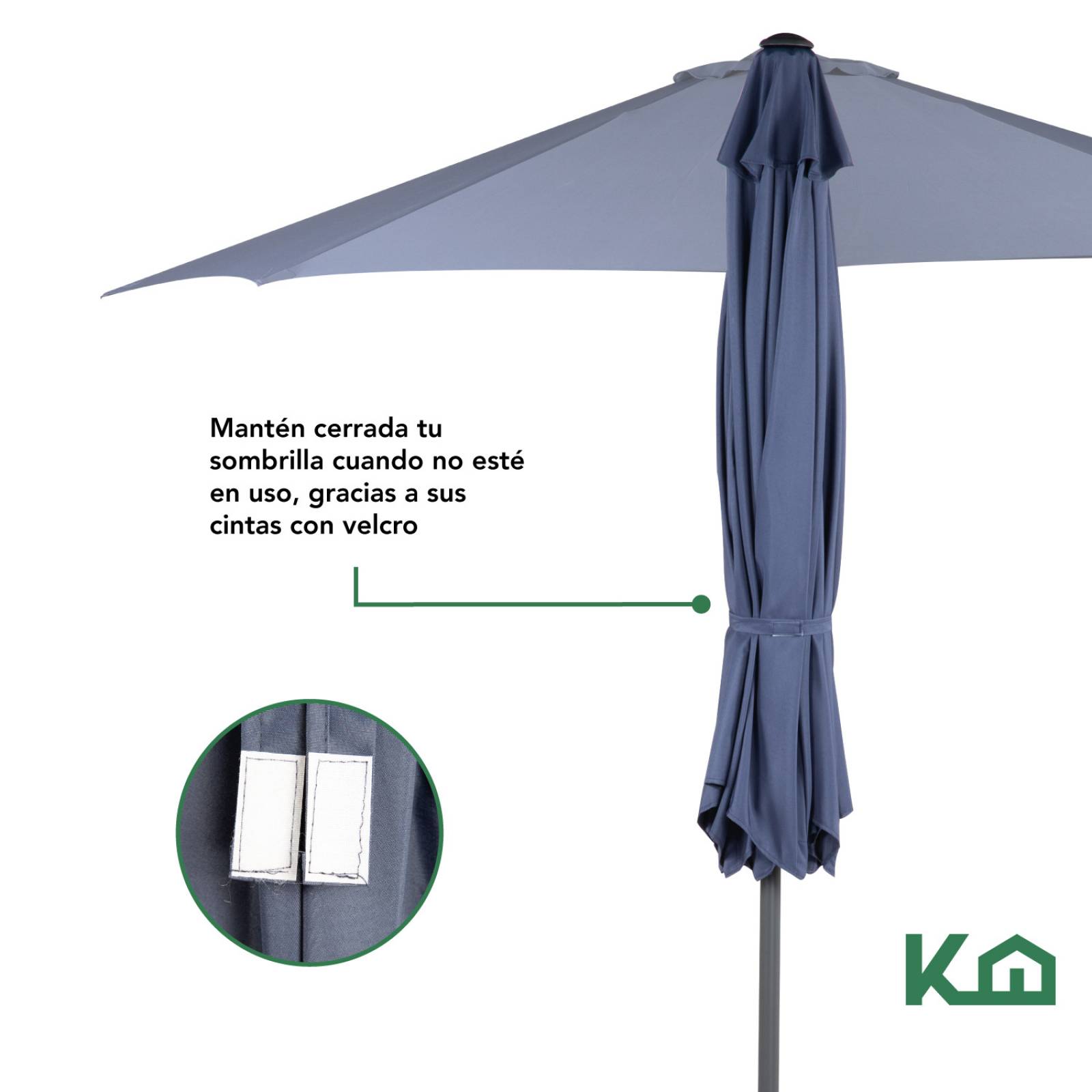 Sombrilla Para Jardín 2.70mts Angulo De Inclinacion Patio Azul