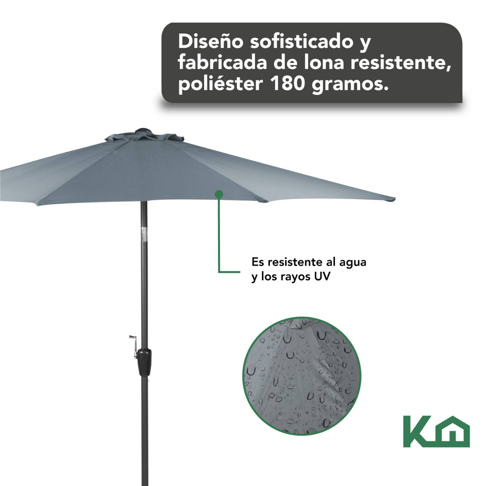 Sombrilla Para Jardin Playa Con Angulo Inclinacion 2 Piezas Gris 1