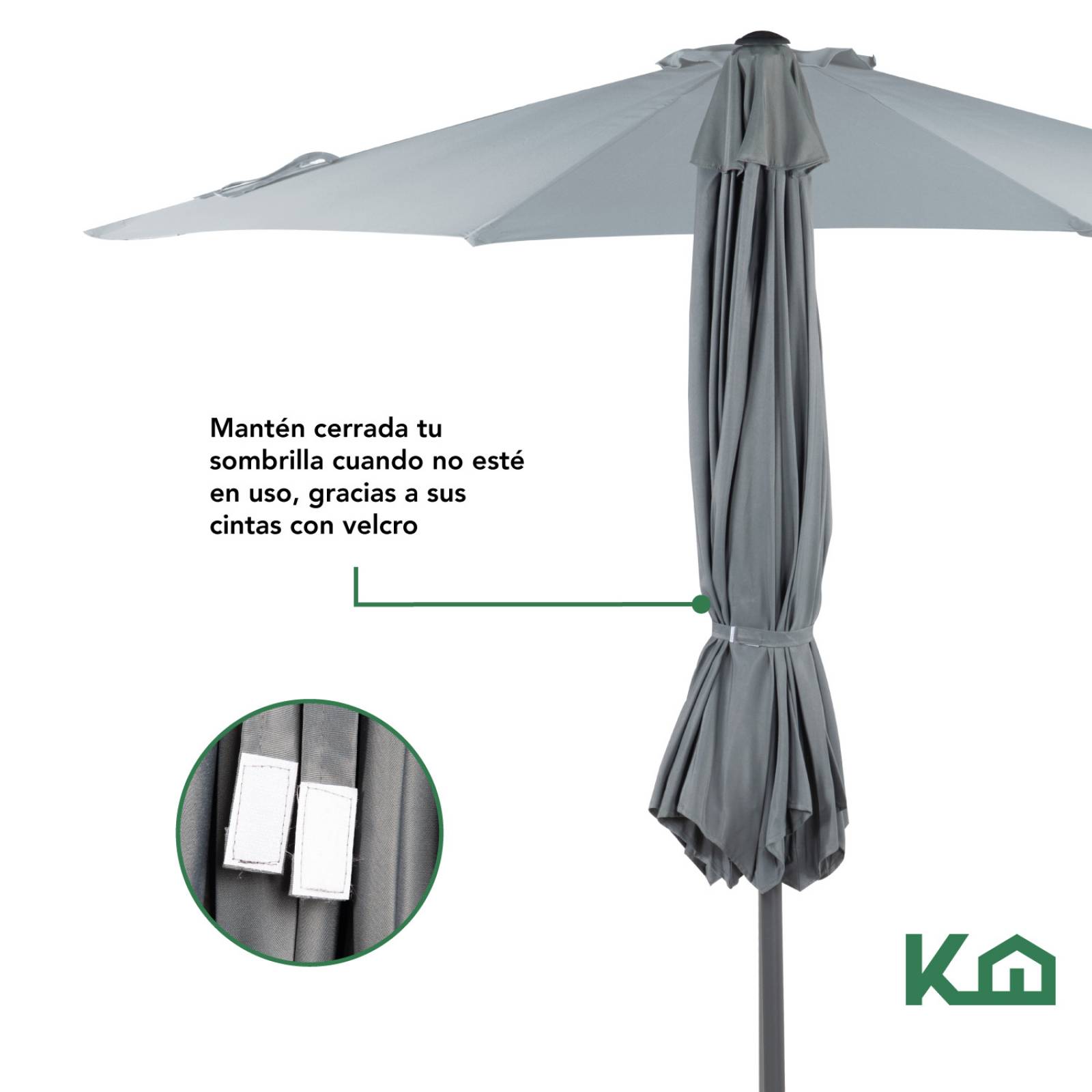 Sombrilla Para Jardin Playa Con Angulo Inclinacion 2 Piezas Gris 1