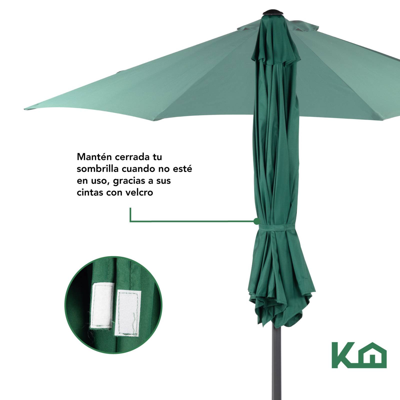 Sombrilla Para Jardin Playa Con Angulo Inclinacion 2 Piezas Verde 1