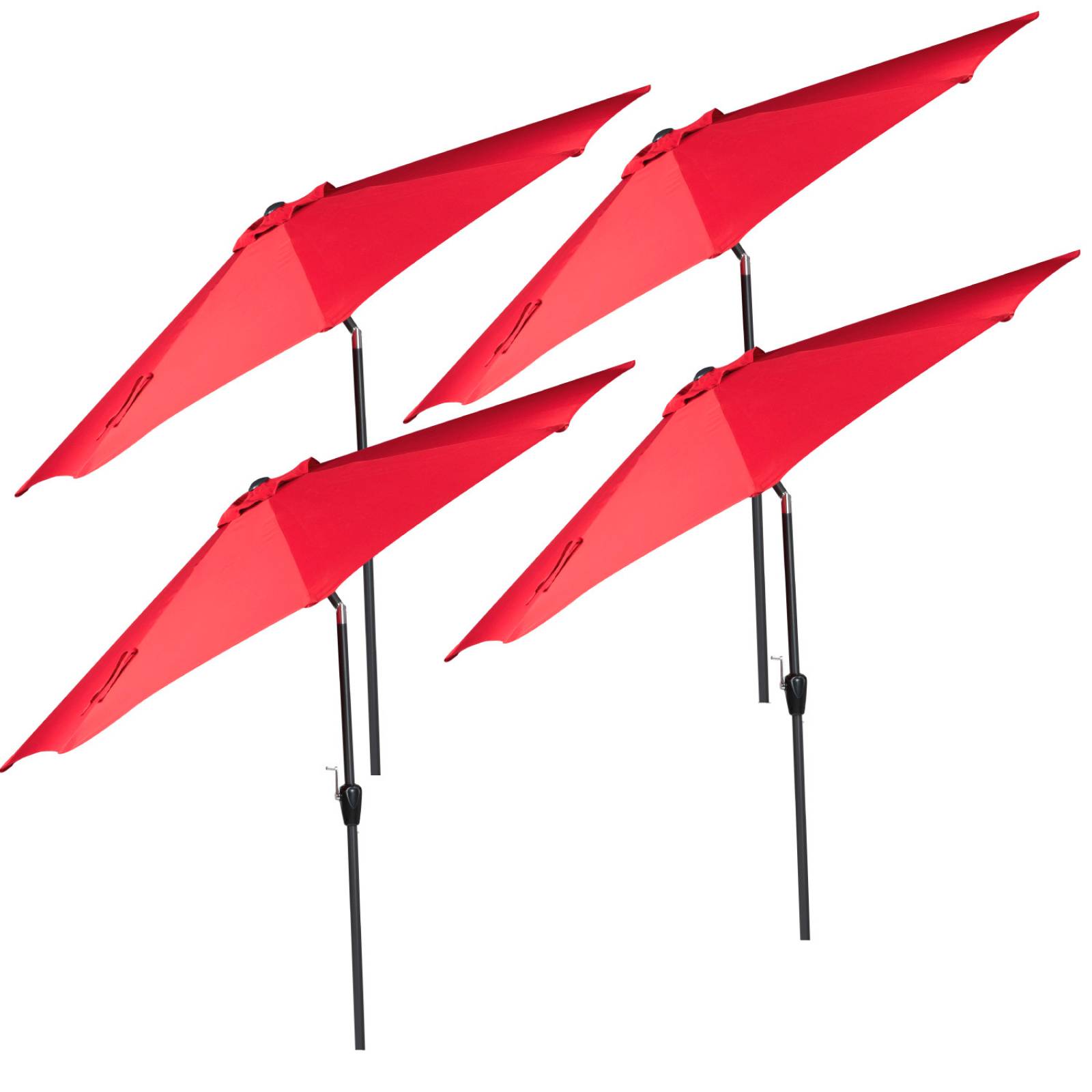 Sombrilla Para Jardin Playa Angulo De Inclinacion Kit 4 Pzas Rojo