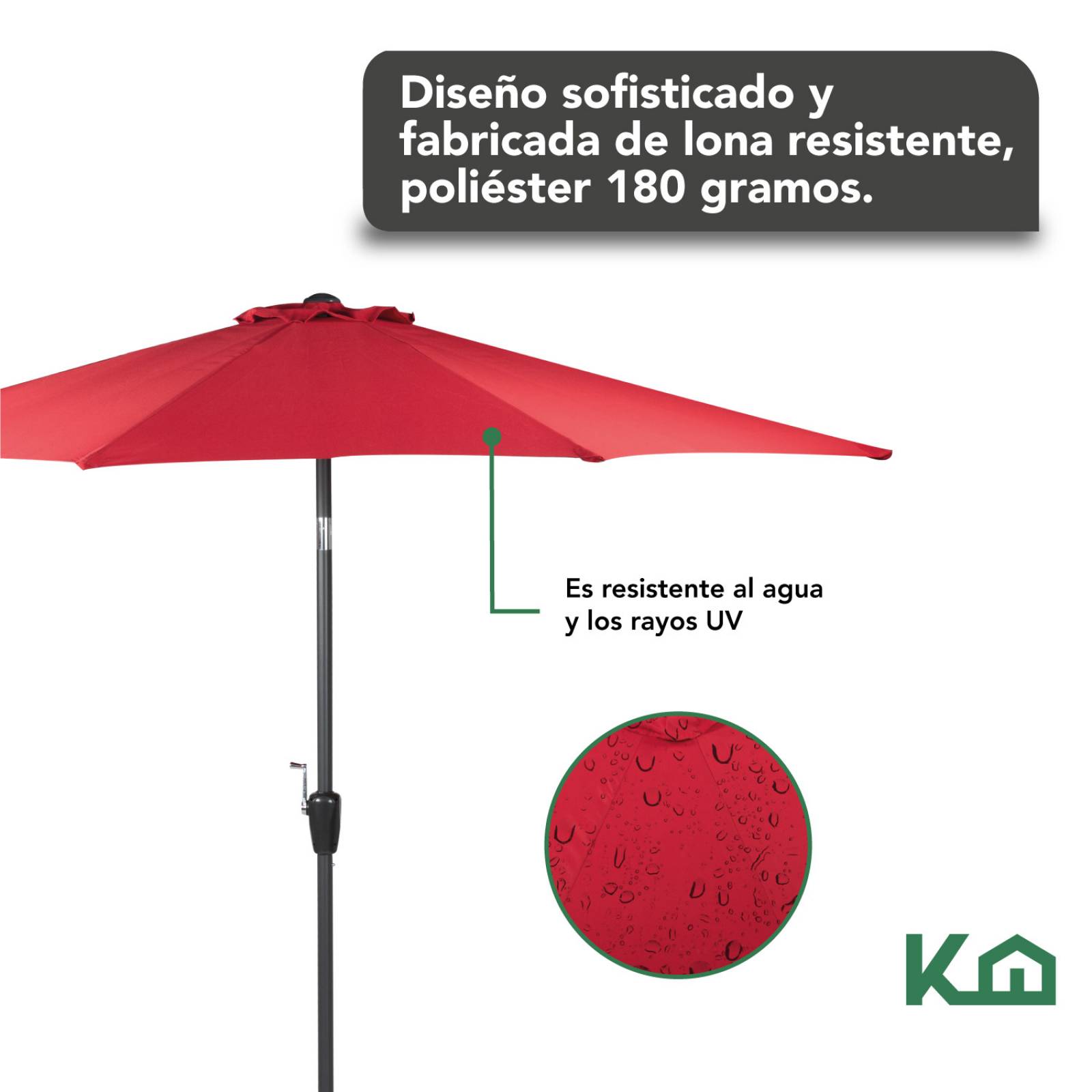 Sombrilla Para Jardin Playa Angulo De Inclinacion Kit 4 Pzas Rojo