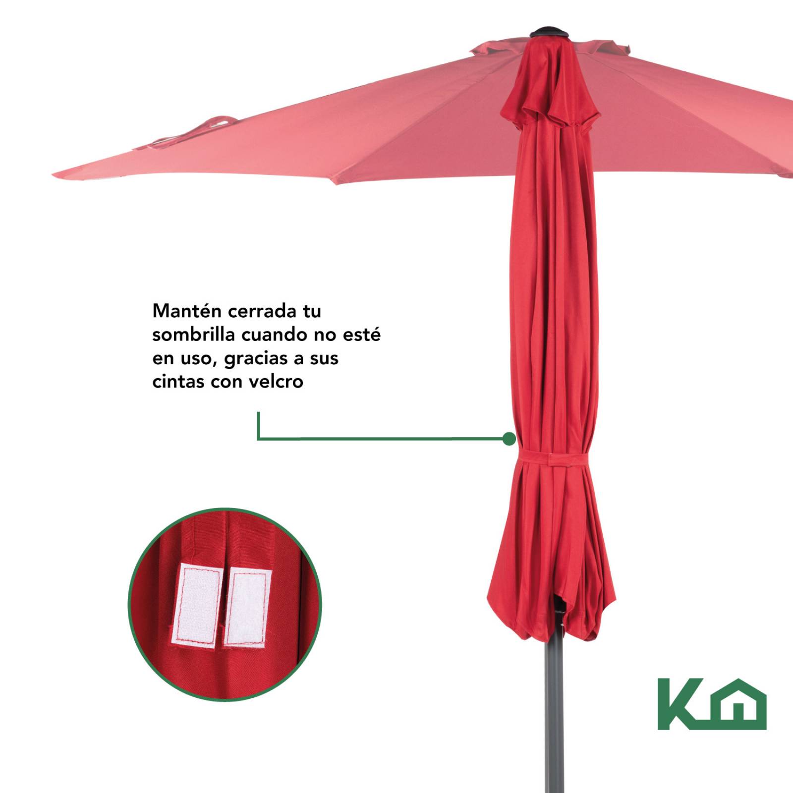 Sombrilla Para Jardin Playa Angulo De Inclinacion Kit 4 Pzas Rojo
