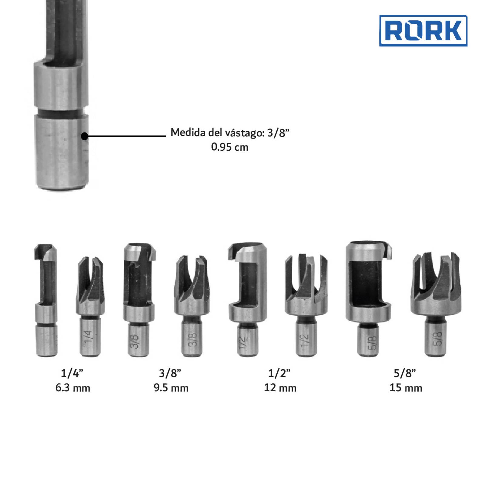 Juego Broca Sacabocado Clavacote Madera Concavo Carpintero 