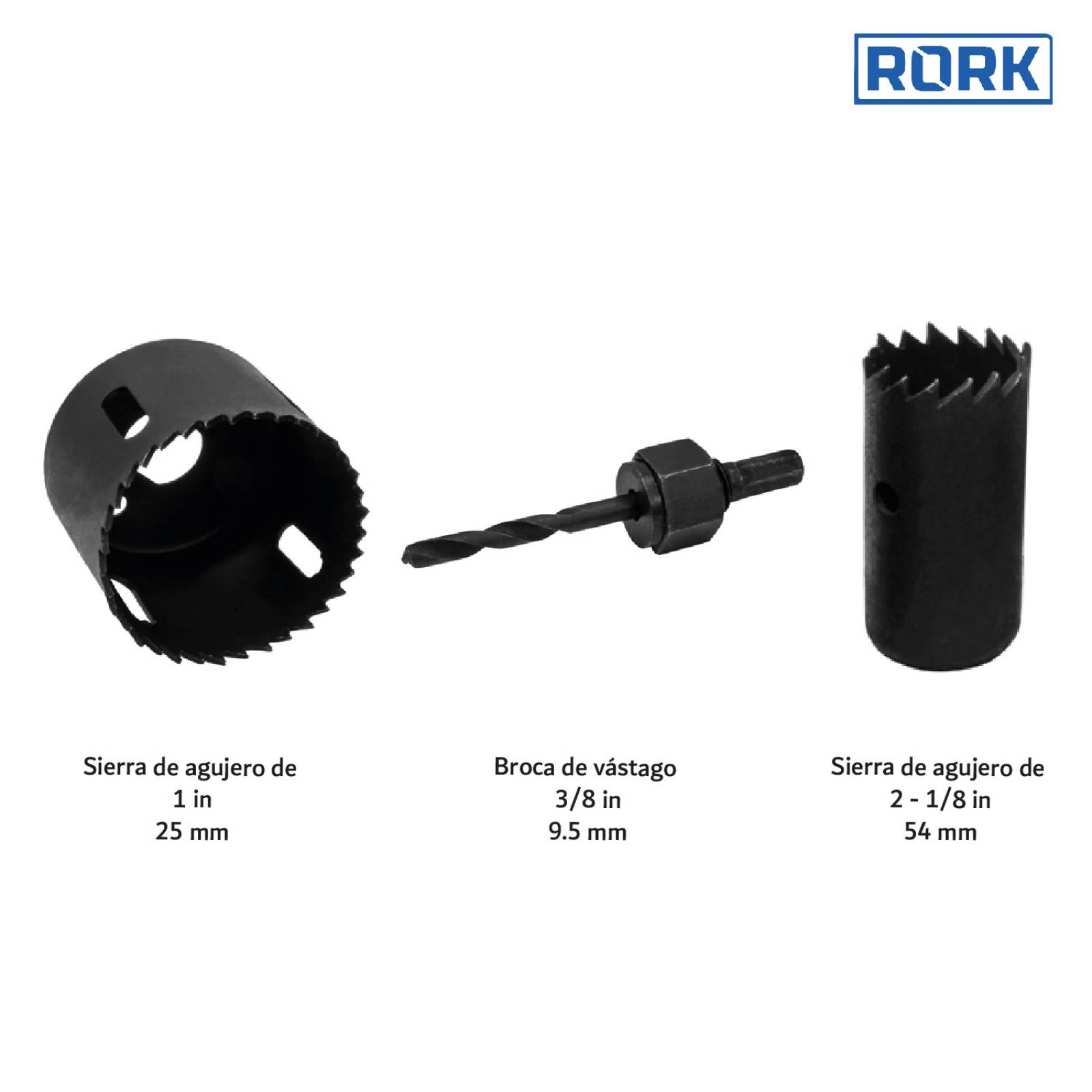 Kit Broca Instalacion Cerradura Puerta Profesional 4 Piezas 