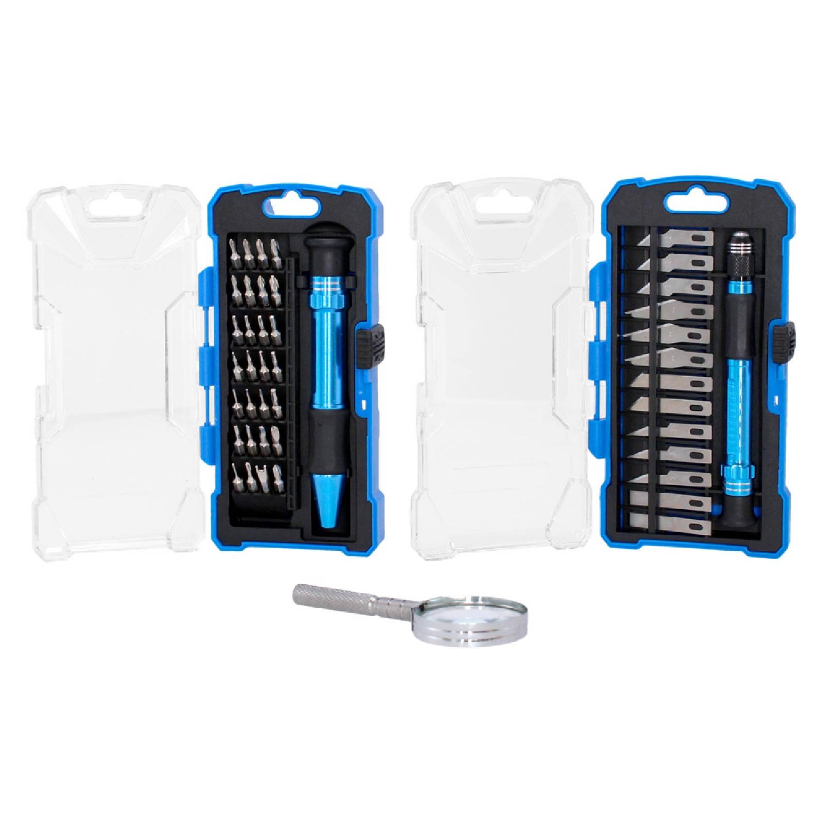 Kit Desarmadores Precisión Joyero + Navajas Exacto 44 Piezas