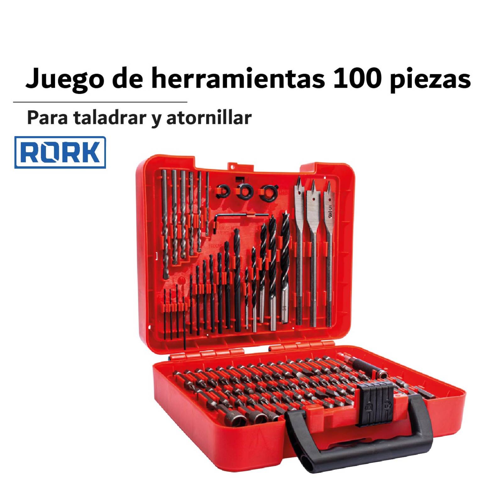 Juego Herramientas Carpintero Taladro Atornillador 100 Pieza