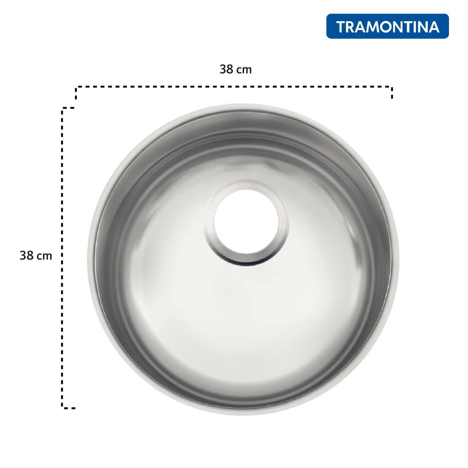 Fregadero Redondo Tarja Lavabo Acero Inoxidable Tramontina 