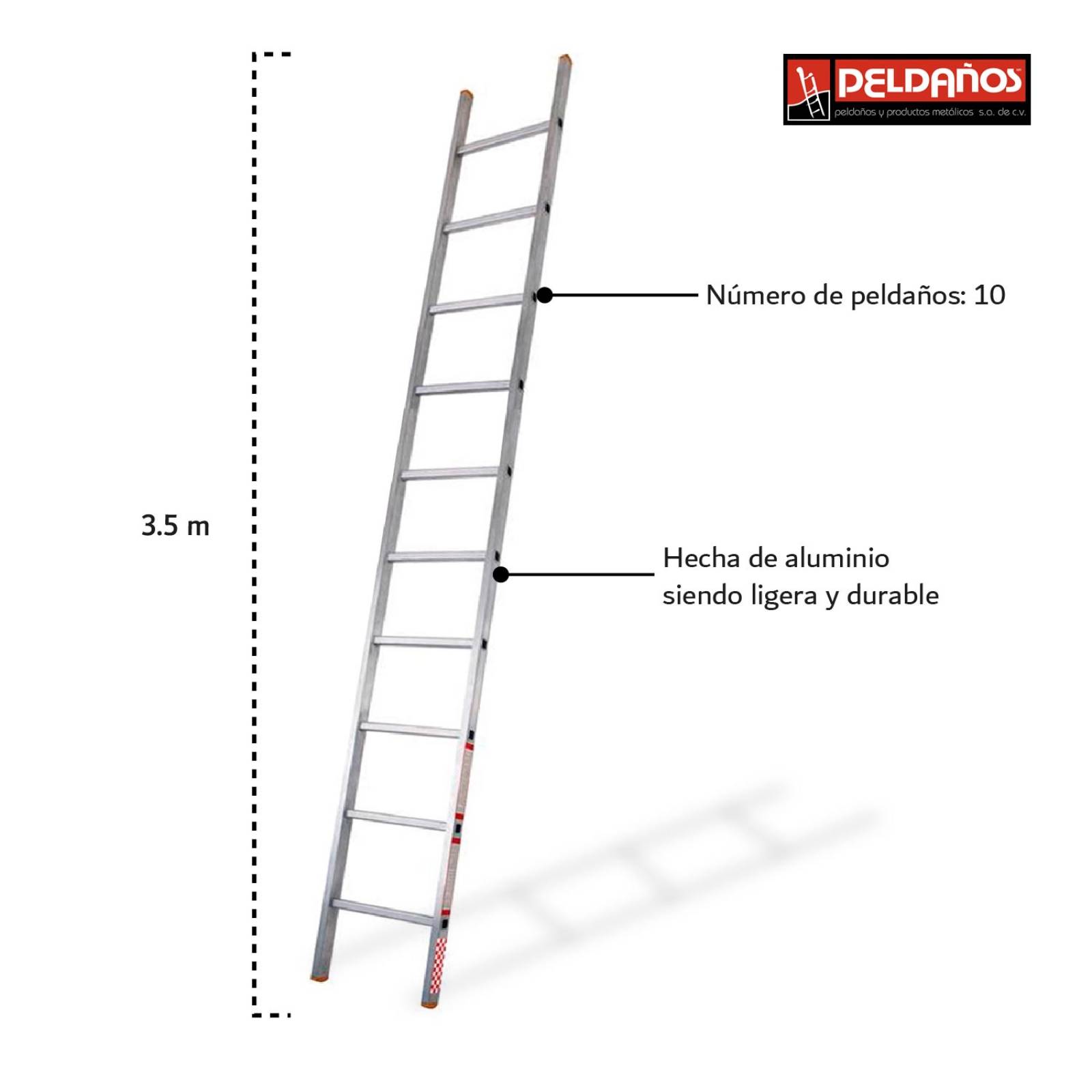 Escalera Recta De 10 Peldaños Tipo Iii Aluminio 100kg 419310 