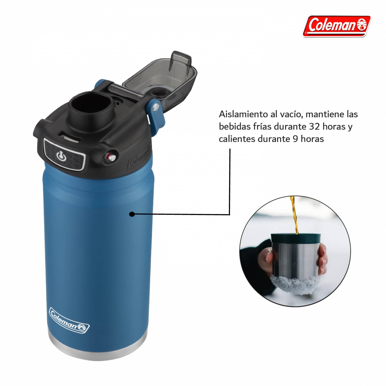 Botella De Agua Coleman 710ml 40 Oz Acero Inox Frio Caliente 