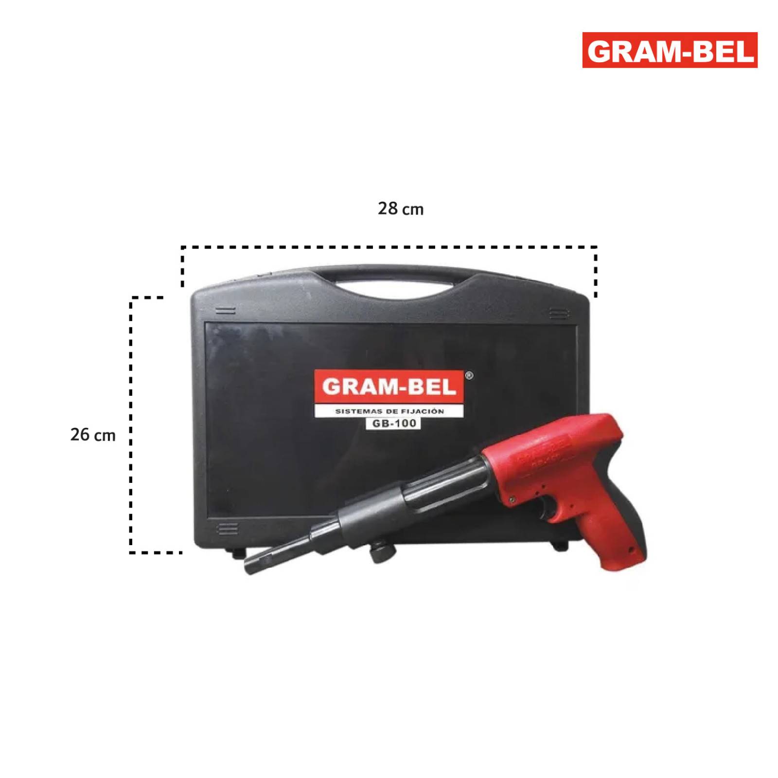 Pistola Impacto Disparador Fijacion 8 Mm 3in Gb-100 Gram-bel 