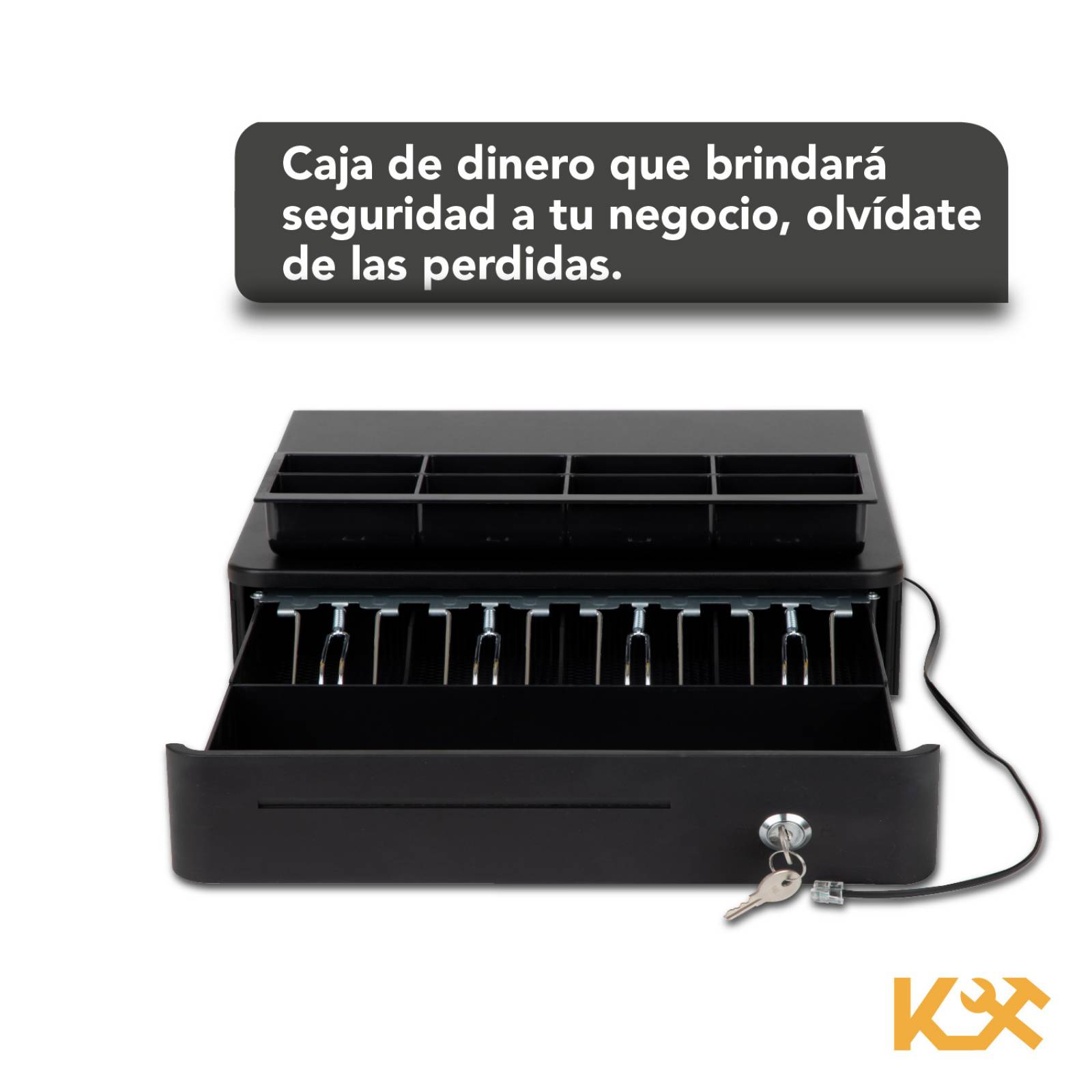 Caja Dinero 33 cm con Cajon y Ranura Para Punto de Venta Con Puerto RJ11 303080 Kingsman 
