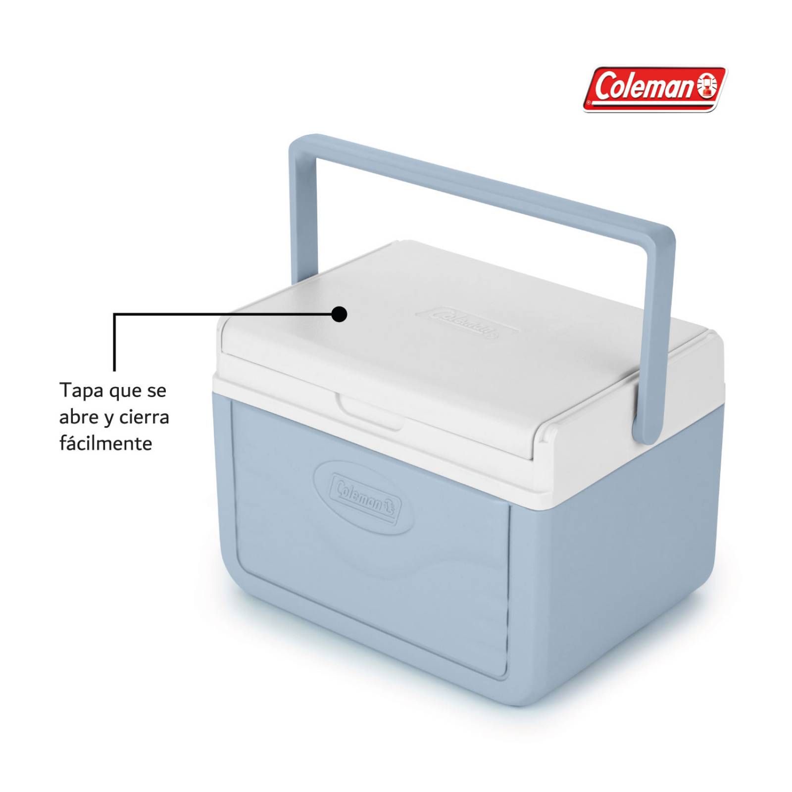 Hielera Coleman Portatil Chiller 5qt 4.7 Litros Con Asa Azul celeste 1
