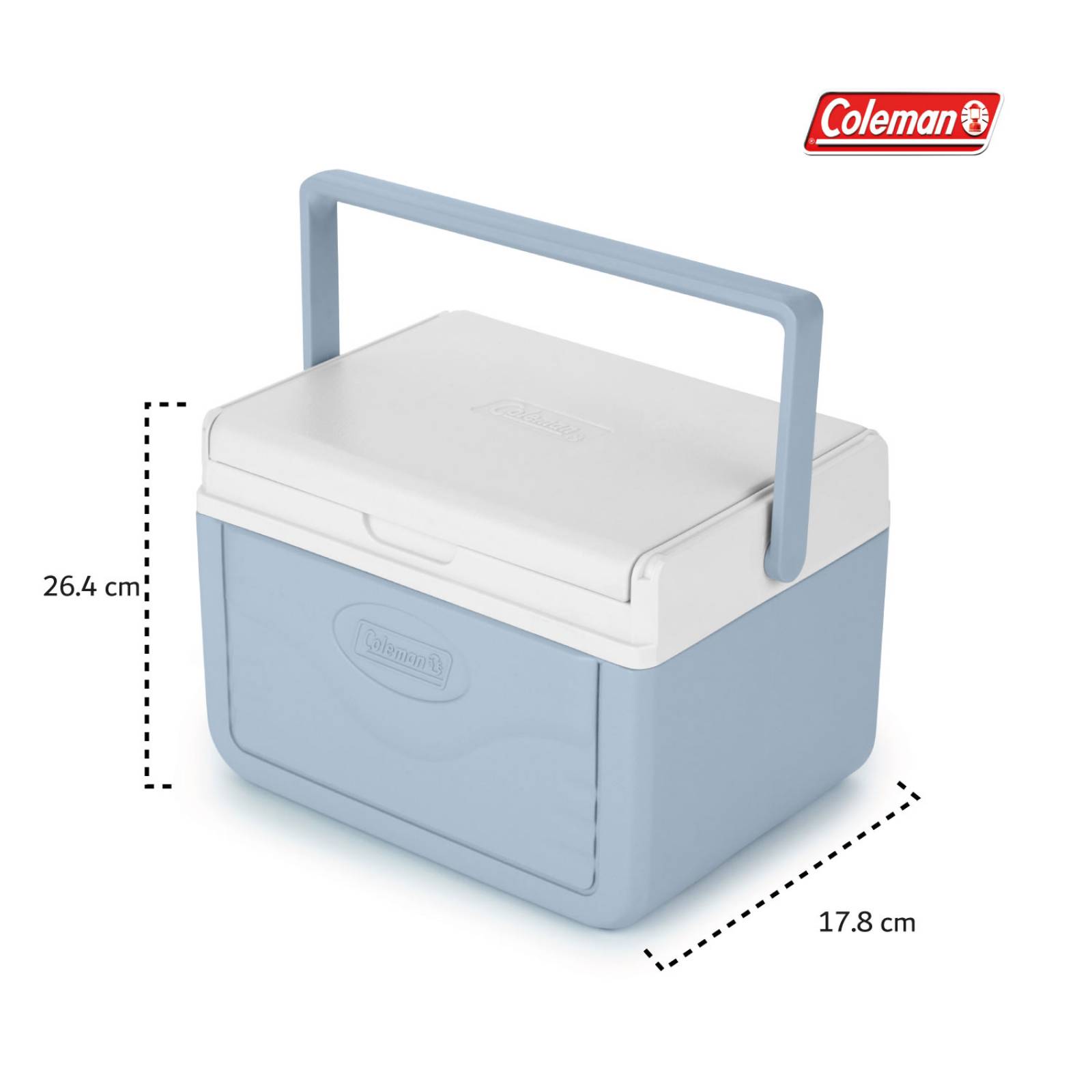 Hielera Coleman Portatil Chiller 5qt 4.7 Litros Con Asa Azul celeste 1