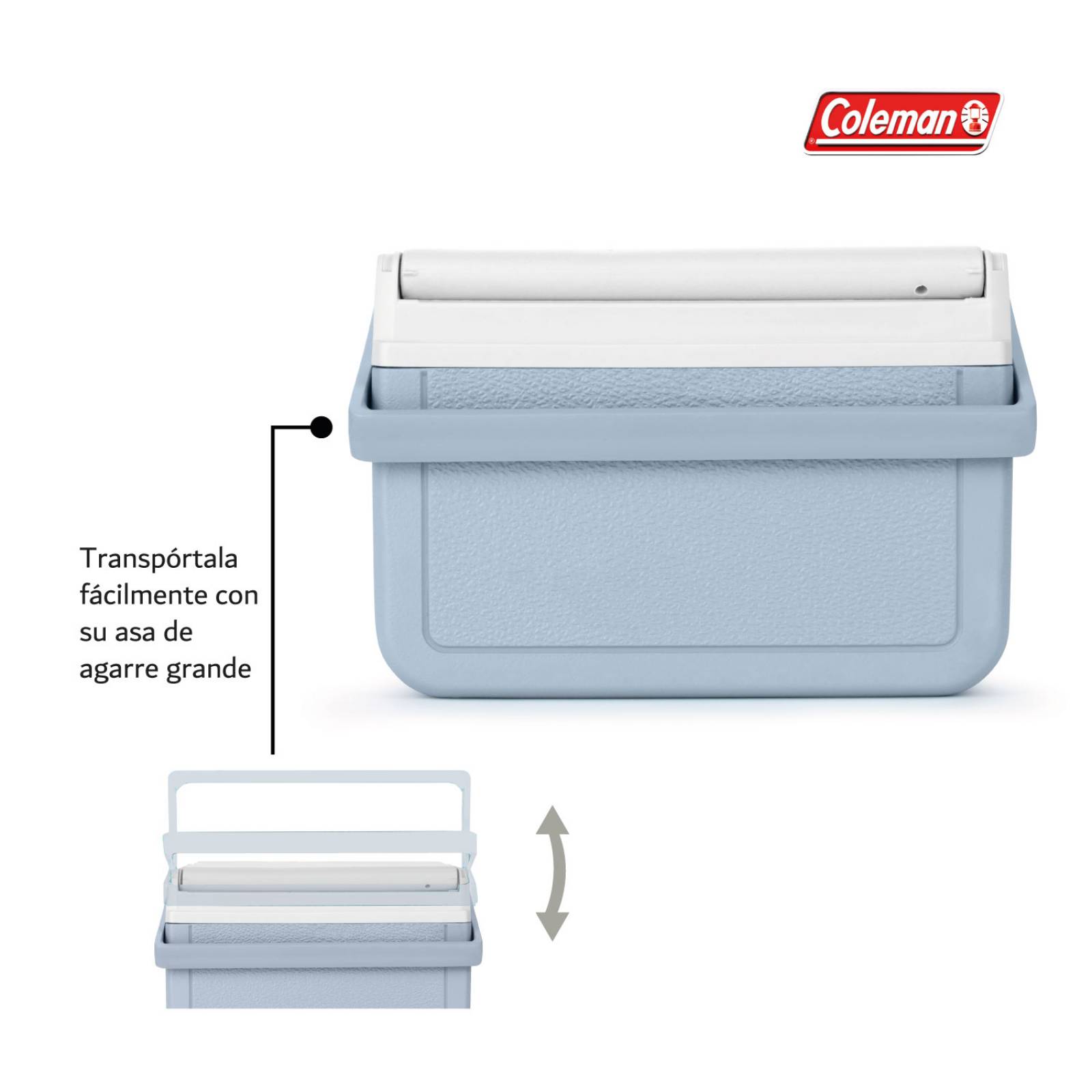 Hielera Coleman Portatil Chiller 5qt 4.7 Litros Con Asa Azul celeste 1