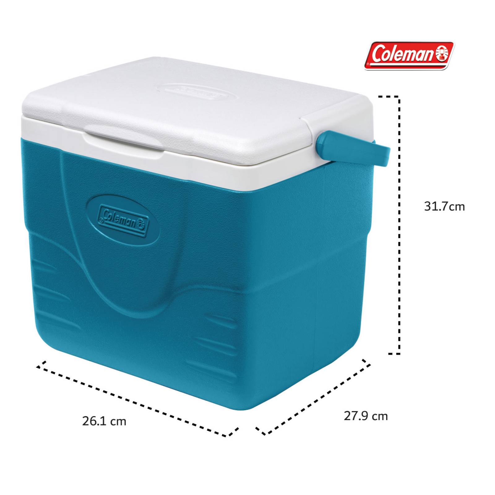 Hielera Coleman Portatil Con Asa 9qt 8 Litros Para 10 Latas Azul turquesa