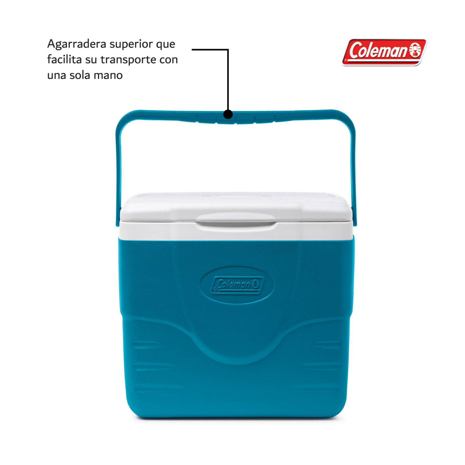 Hielera Coleman Portatil Con Asa 9qt 8 Litros Para 10 Latas Azul turquesa