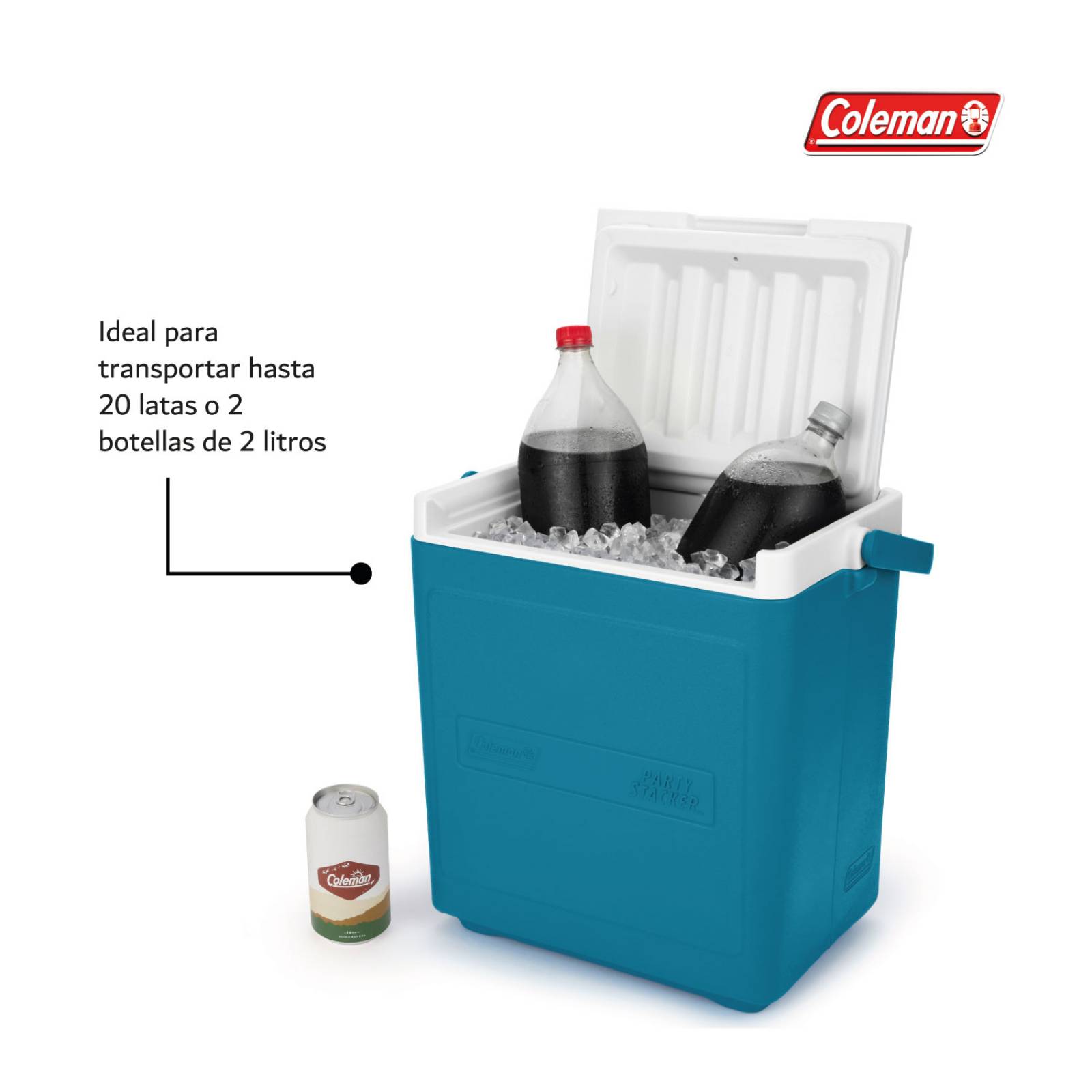 Hielera Coleman Chiller 18qt 17lts Para 20 Latas Portatil Estandar Azul turquesa