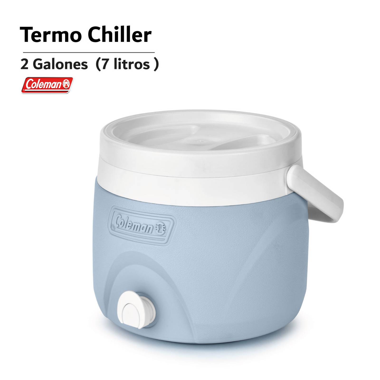 Termo Coleman Portatil 2 Galones 7 Litros Con Asa Y Grifo 1 Azul celeste