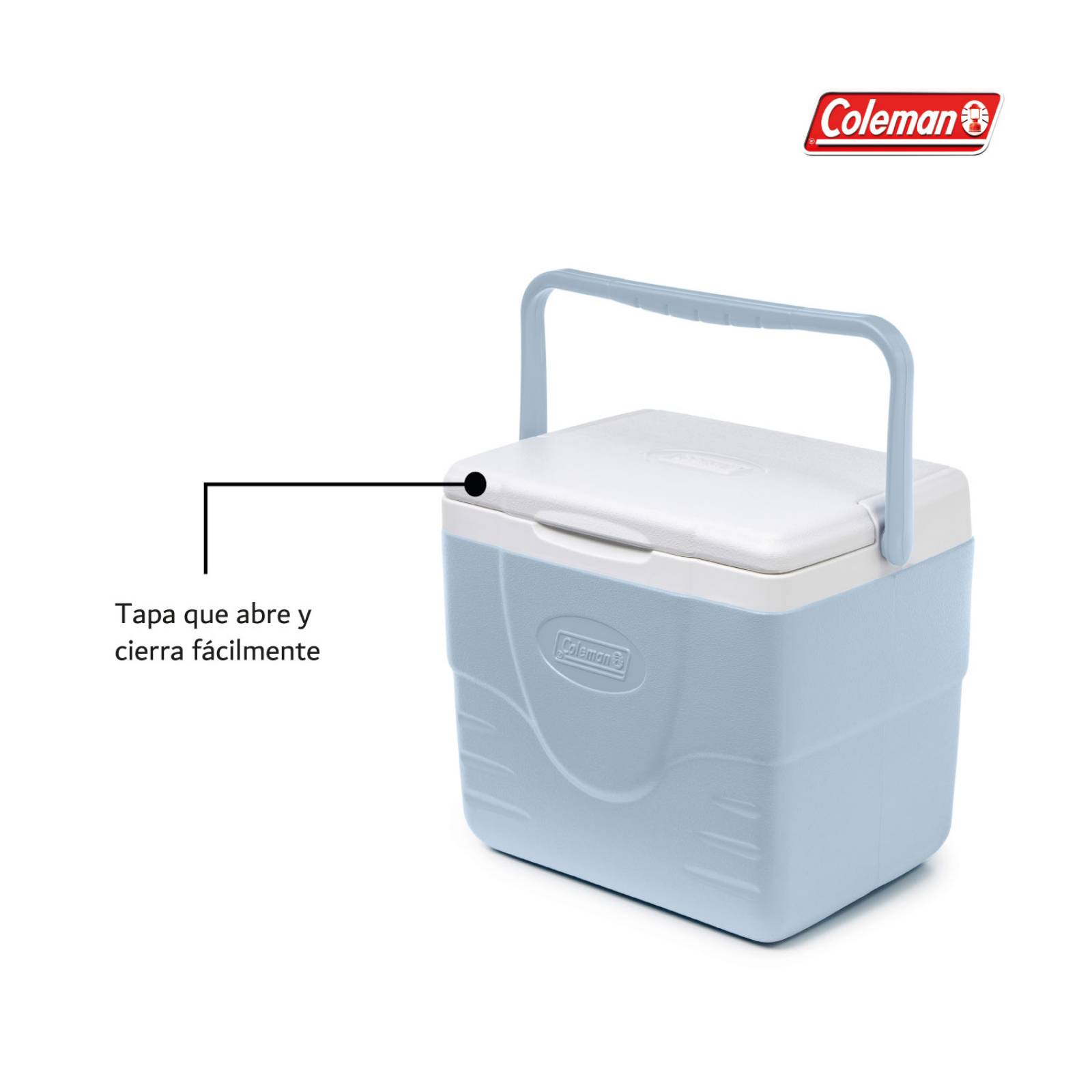 Hielera Coleman Portatil Con Asa 9qt 8 Litros Para 10 Latas Azul celeste