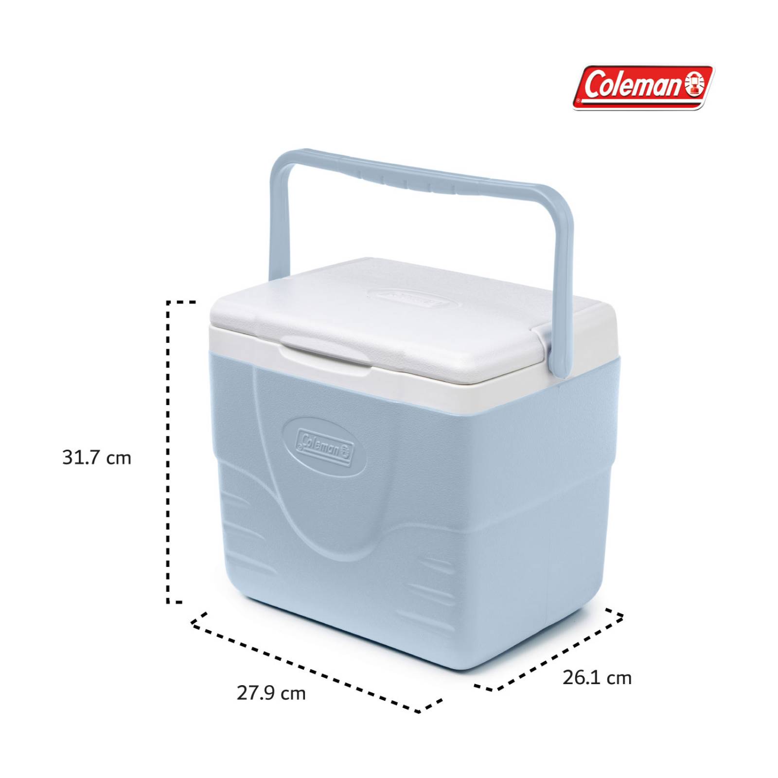 Hielera Coleman Portatil Con Asa 9qt 8 Litros Para 10 Latas Azul celeste