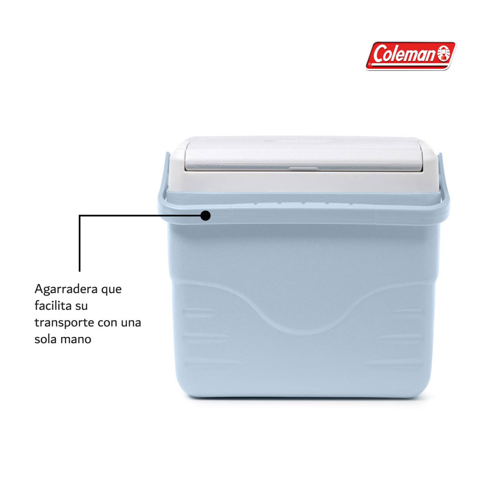 Hielera Coleman Portatil Con Asa 9qt 8 Litros Para 10 Latas Azul celeste