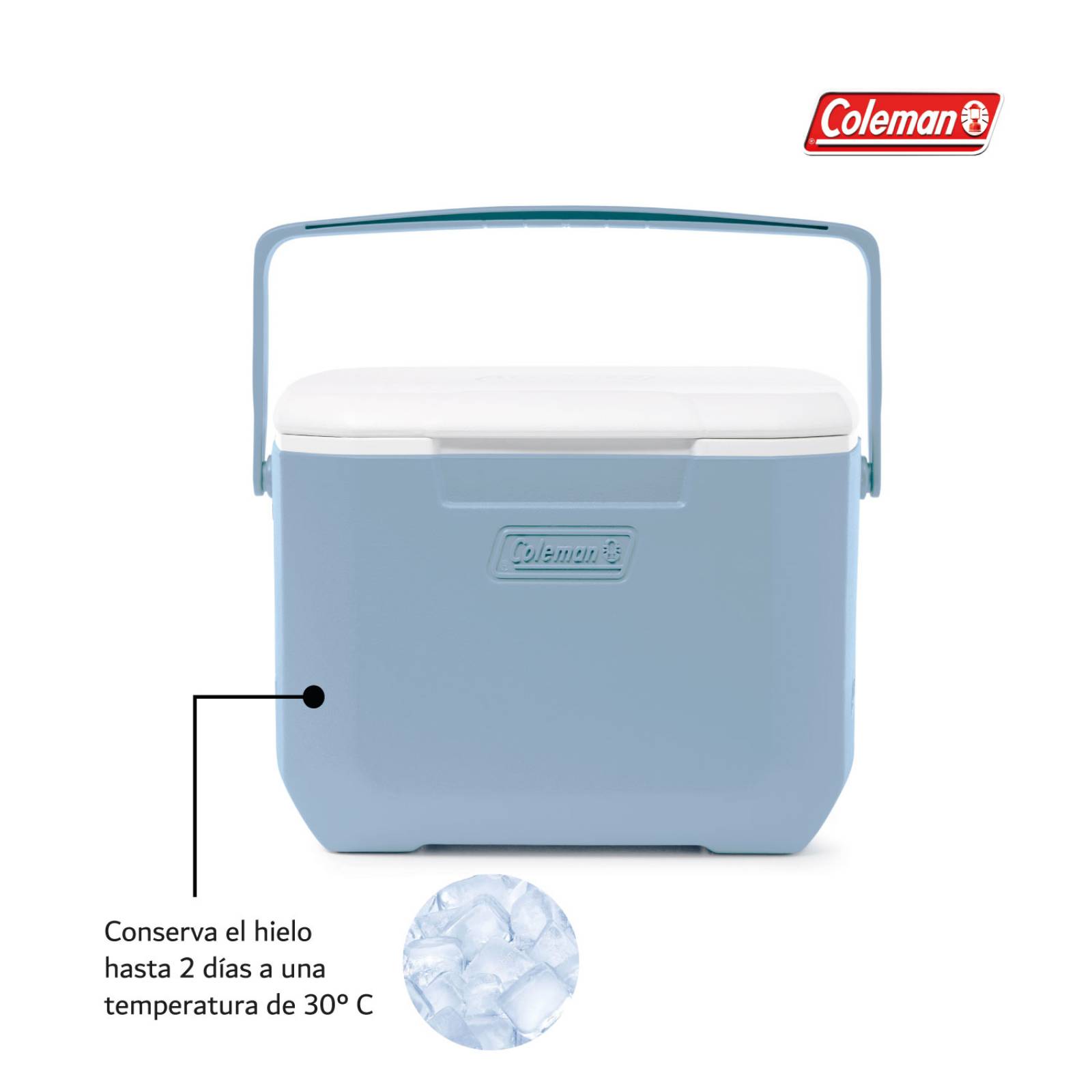 Hielera Coleman Portatil 16qt 15lts Con Asa Para 22 Latas Azul turquesa