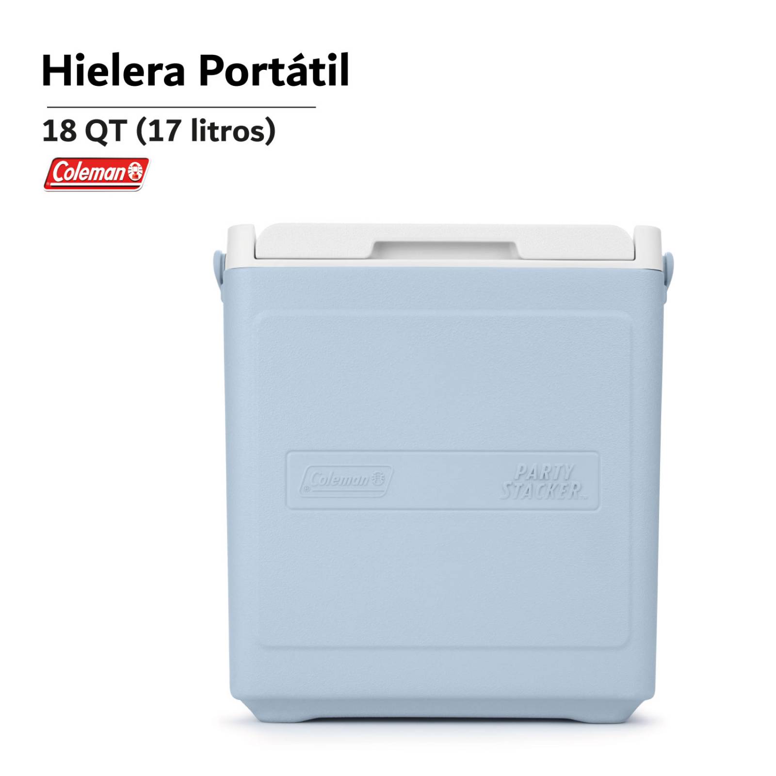 Hielera Coleman Chiller 18qt 17lts Para 20 Latas Portatil Azul celeste