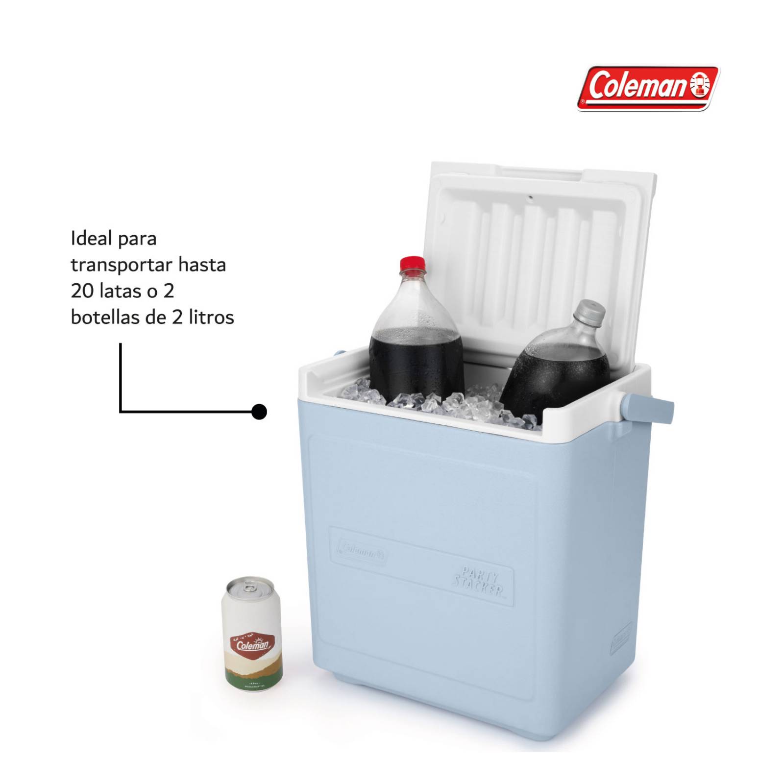 Hielera Coleman Chiller 18qt 17lts Para 20 Latas Portatil Azul celeste