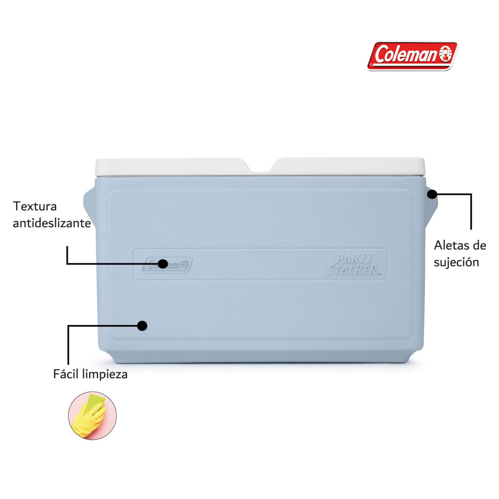 Hielera Coleman Chiller 33qt 31 Litros Para 48 Latas Azul celeste