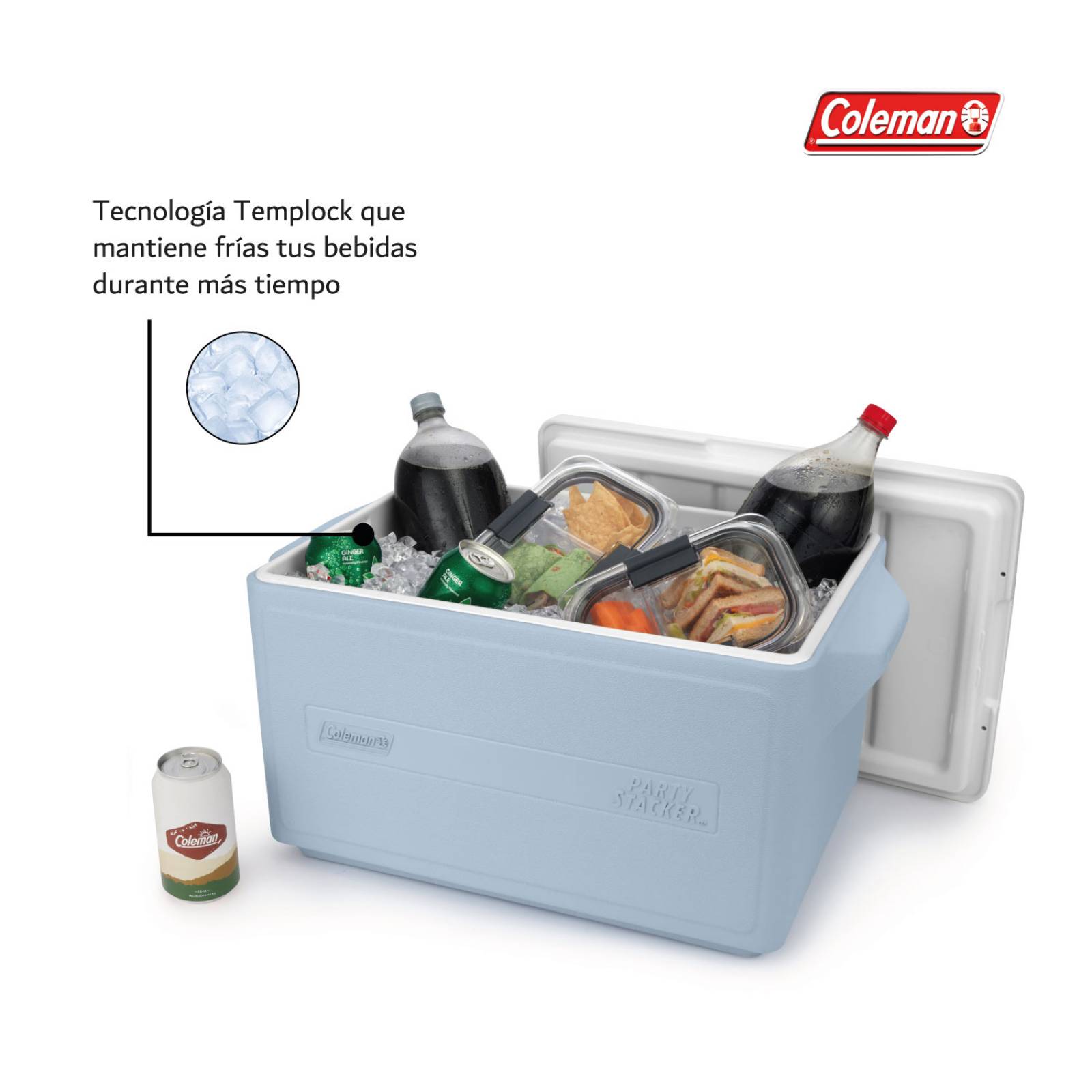 Hielera Coleman Chiller 33qt 31 Litros Para 48 Latas Azul celeste