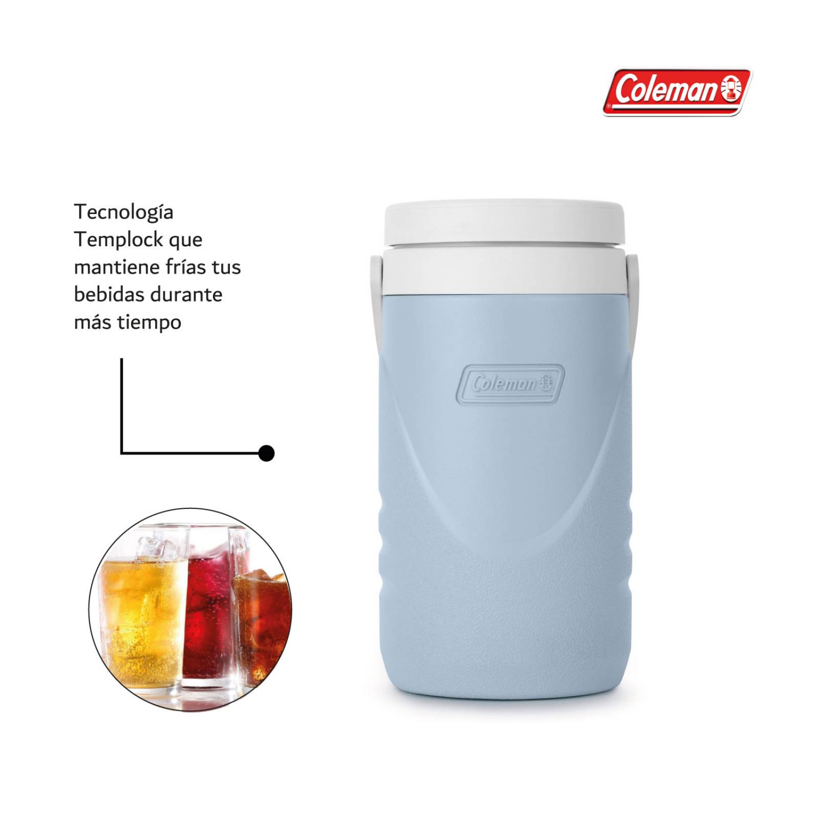 Termo 1 Litro Para Liquidos Frios y Calientes Celeste