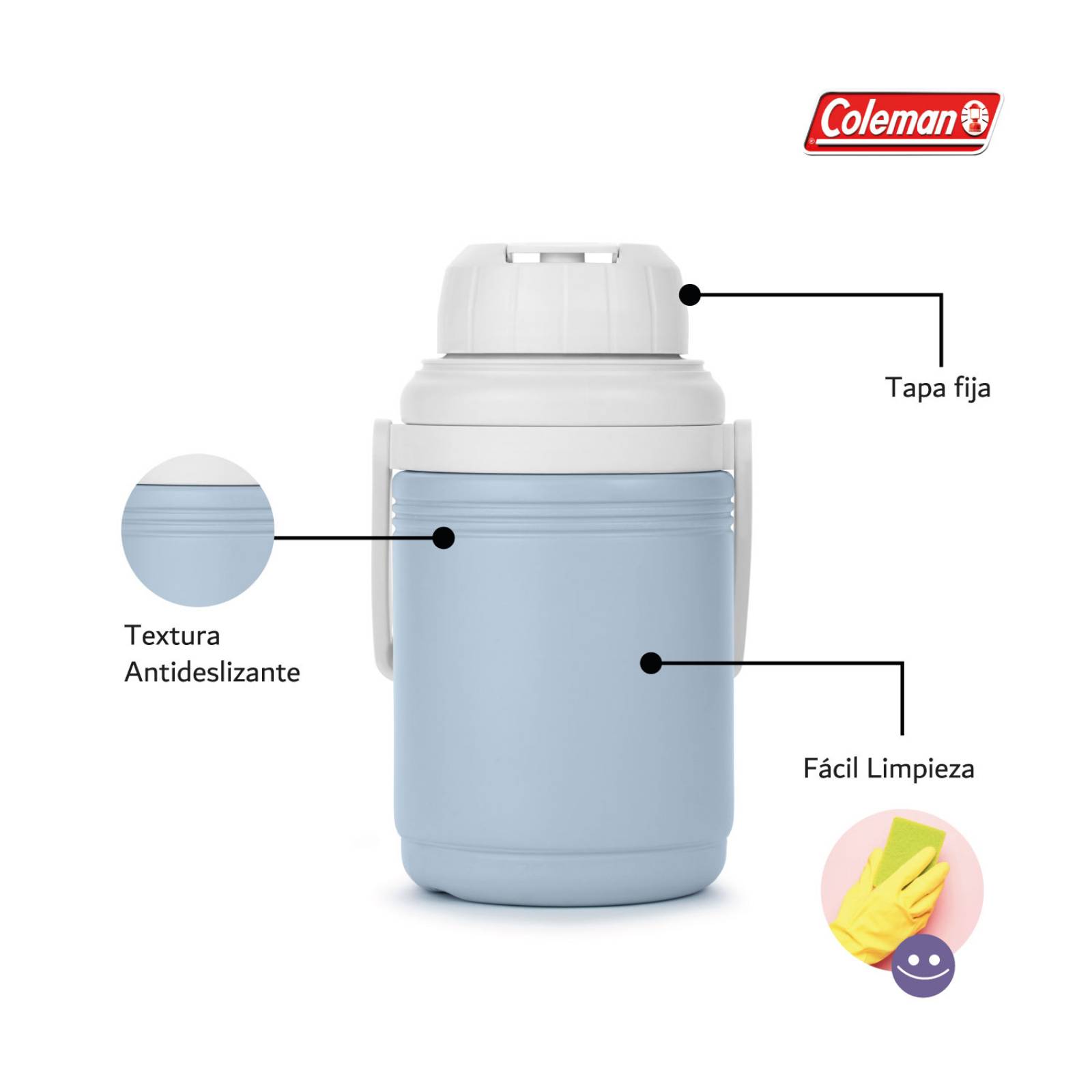 Combo Coleman 3 Piezas Hielera Portatil 48/5qt + Termo 473ml 1 Azul celeste
