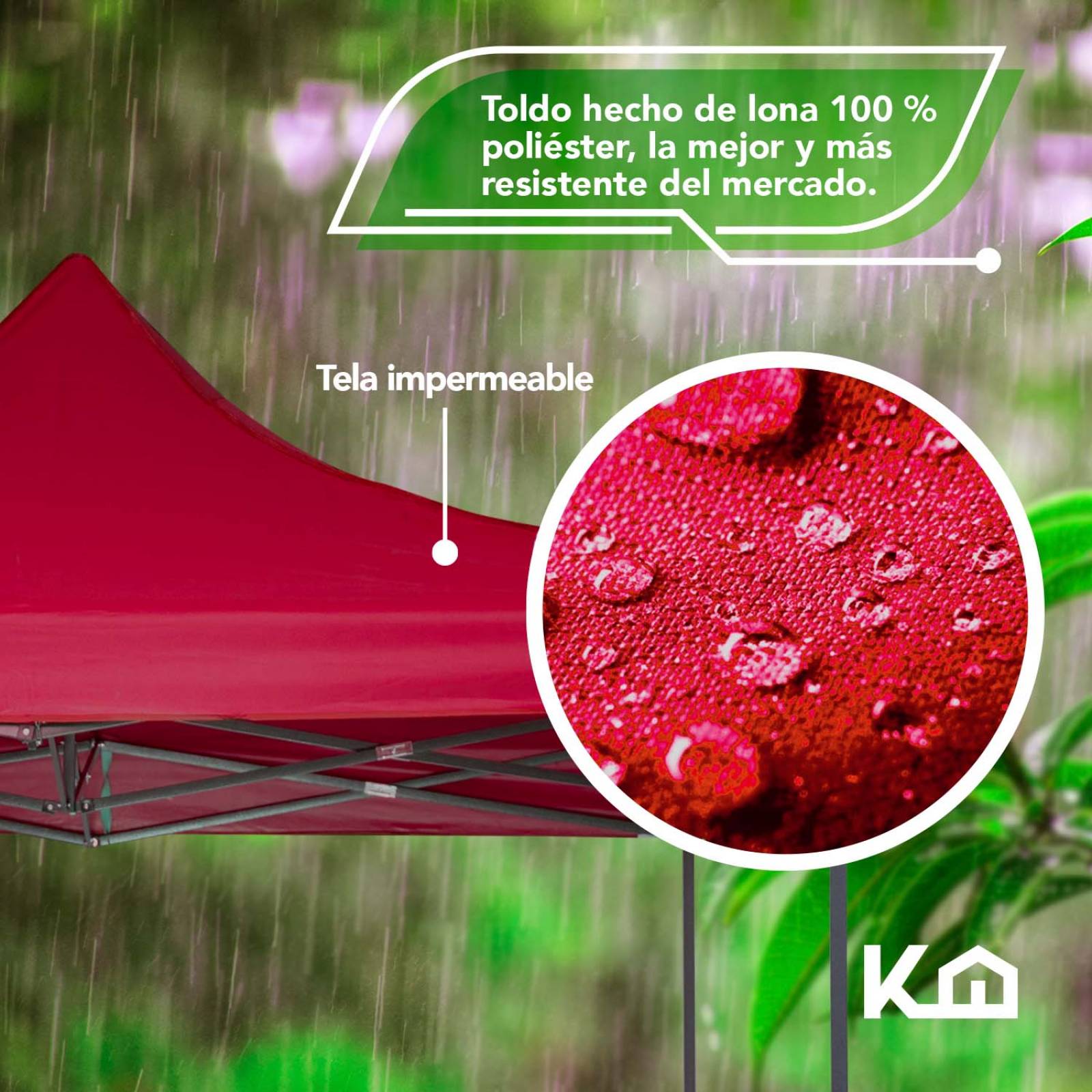 Toldo Carpa Impermeable Plegable Acero 2x2 M Blanco Bolsa Vino