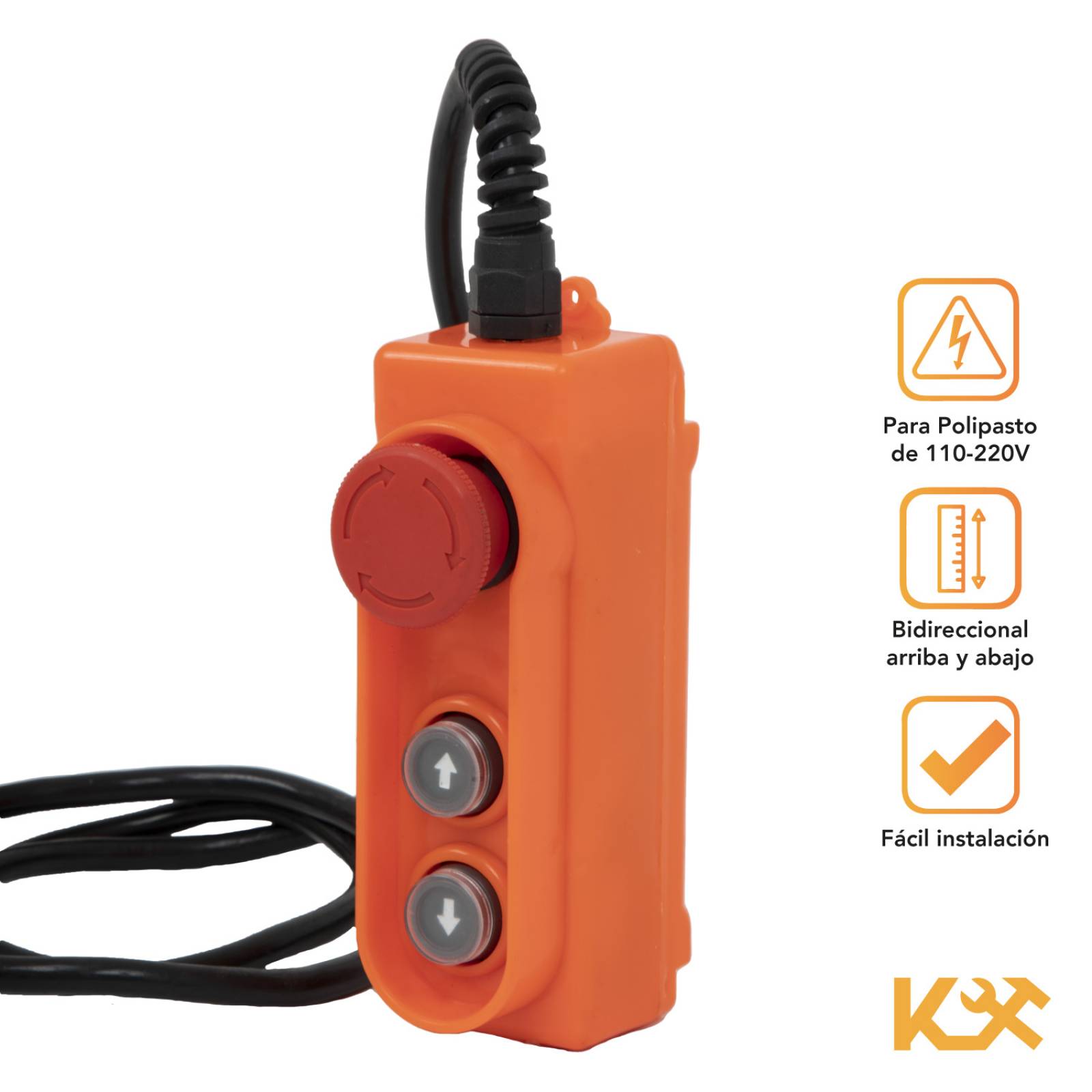 Control Botonera Polipasto Para Grua 110-220V Kingsman 