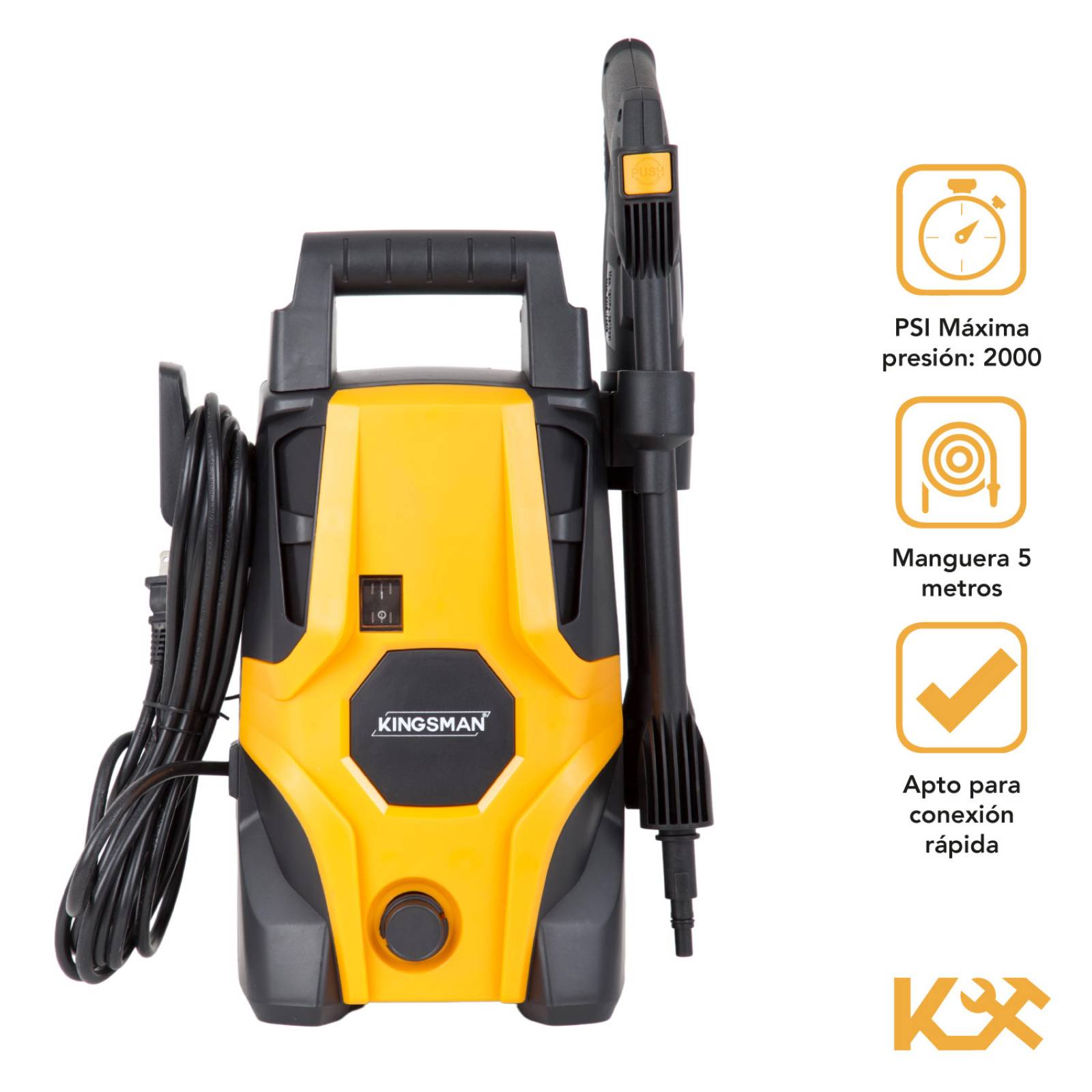 Hidrolavadora Eléctrica Portatil 2000 Psi 1600w + Accesorios 