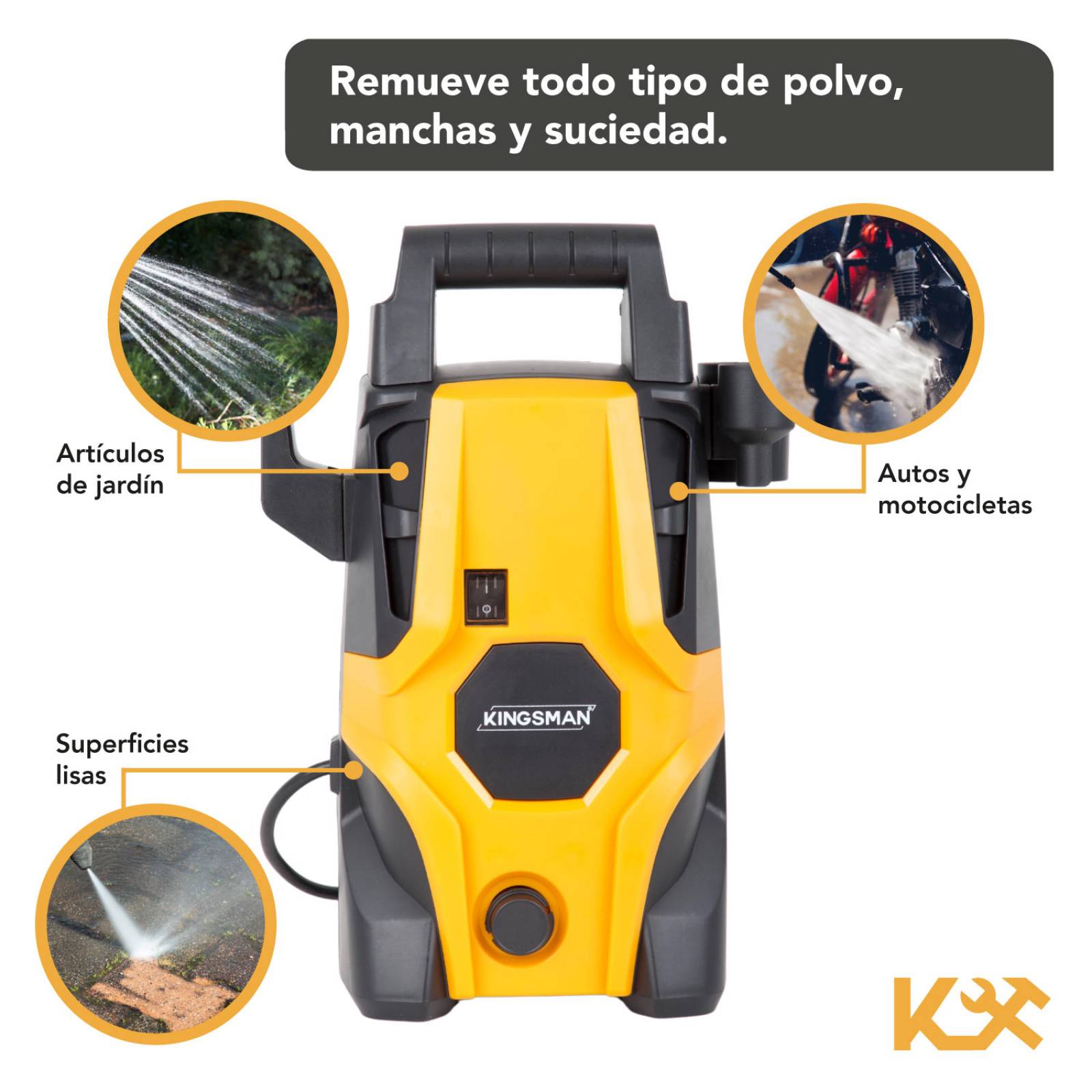 Hidrolavadora Eléctrica Portatil 2000 Psi 1600w + Accesorios 