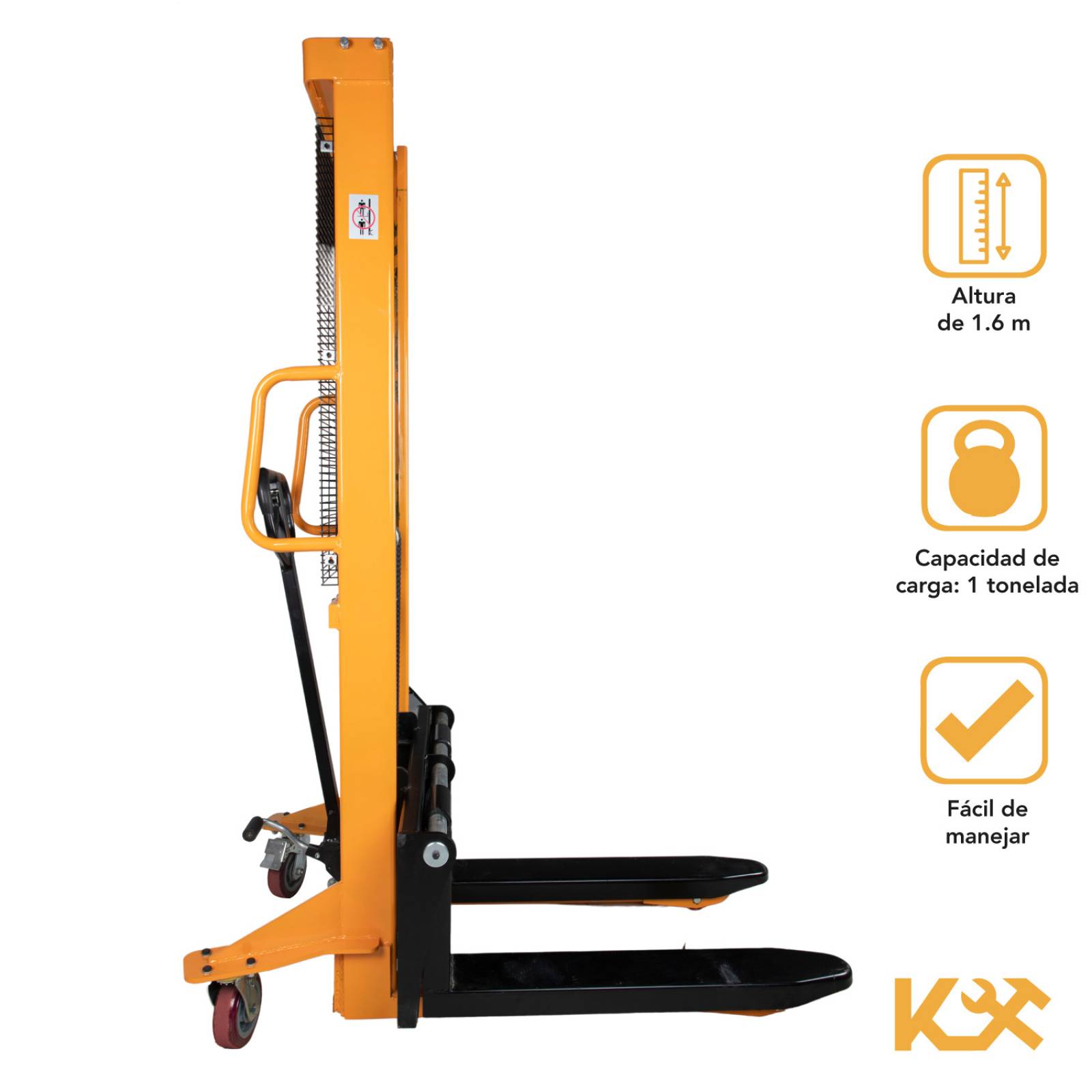 Patin Traspaleta Con Montacargas 1 Ton 1.6 Manual Kingsman 