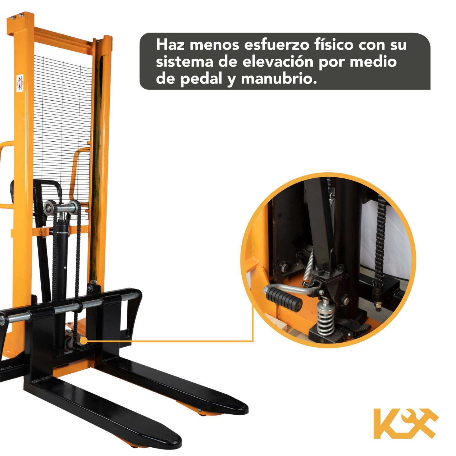 Patin Traspaleta Con Montacargas 1 Ton 1.6 Manual Kingsman 