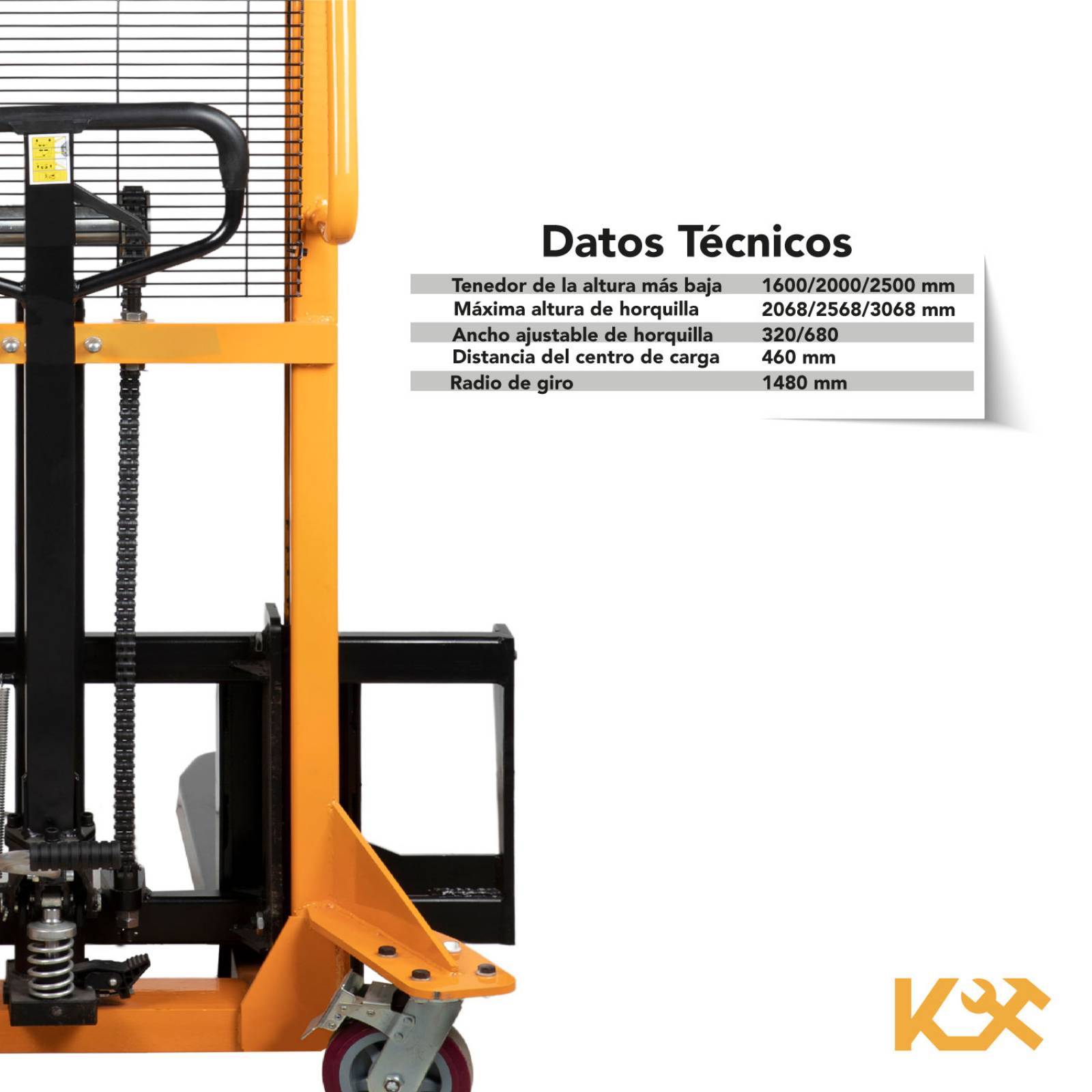 Patin Traspaleta Con Montacargas 1 Ton 1.6 Manual Kingsman 