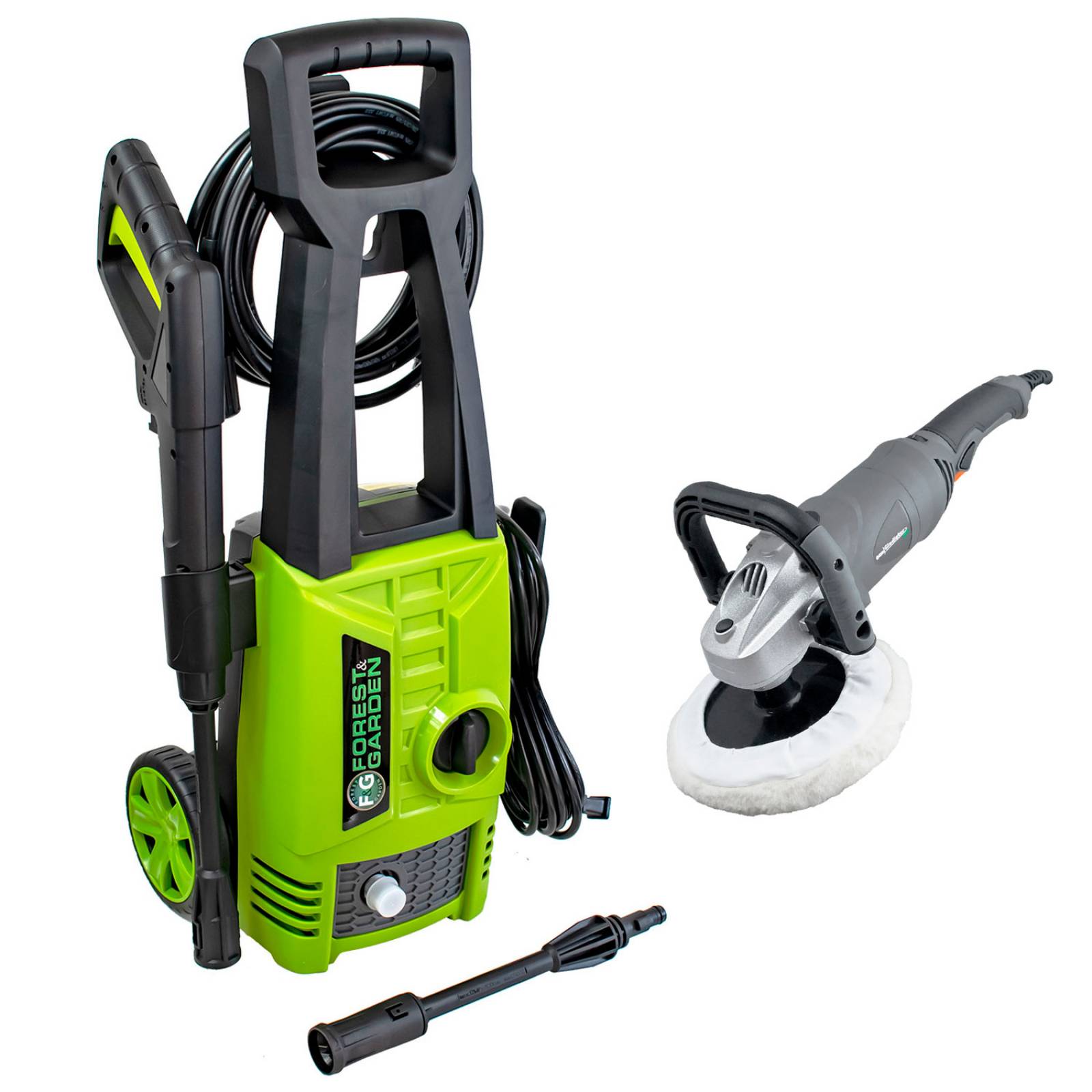 Hidrolavadora Electrica Portatil + Pulidora Profesional 7 In 